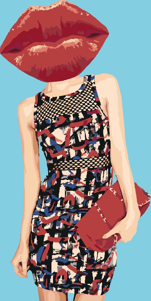 zuty Malování podle čísel - ŽENA A ČERVENÉ RTY - Rozměr: 40x50 cm, Rámování: Varianta: bez rámu a bez vypnutí plátna - obrázek 3