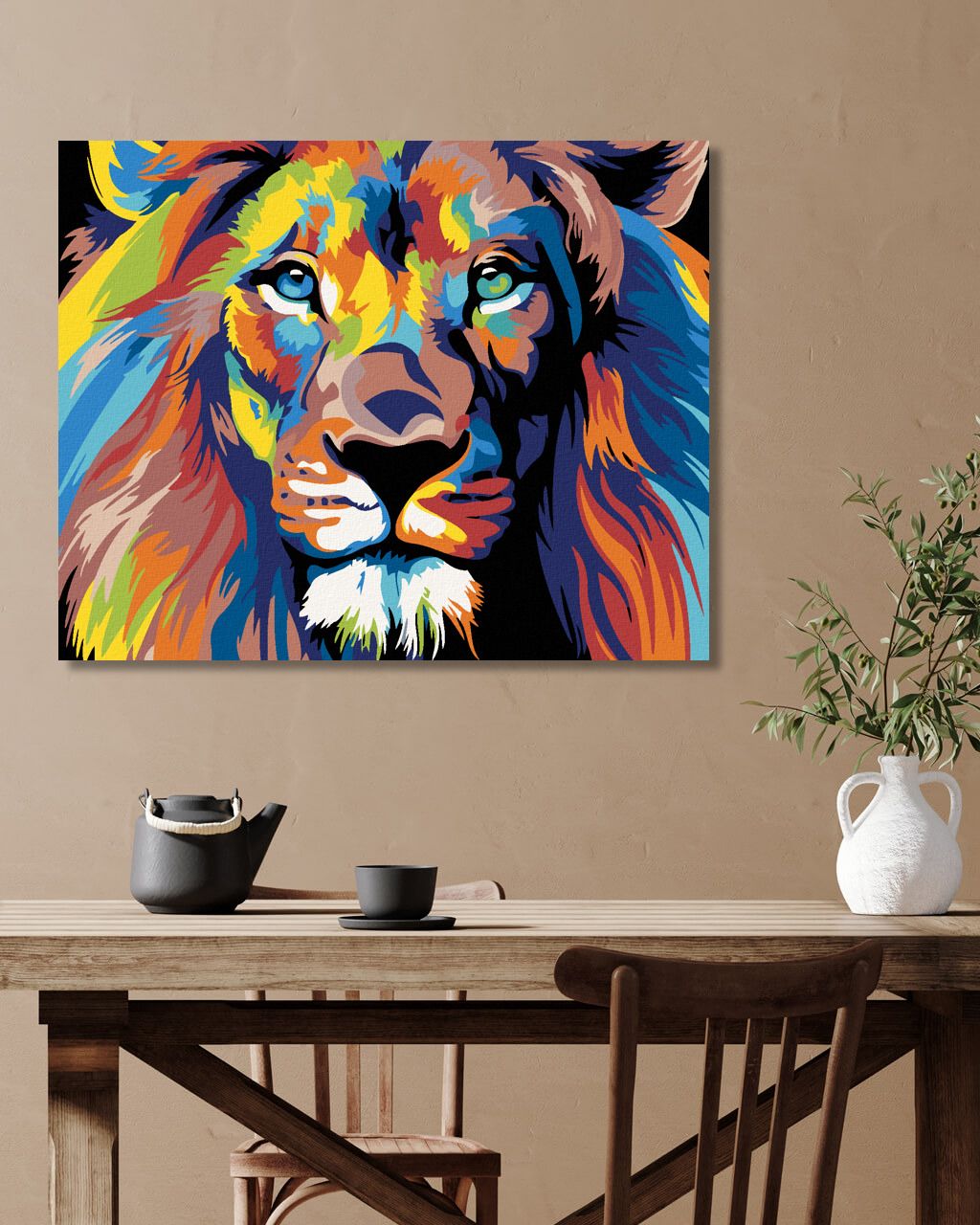 zuty Malování podle čísel - BAREVNÝ LEV II - Rozměr: 40x50 cm, Rámování: Varianta: vypnuté plátno na rám - obrázek 6