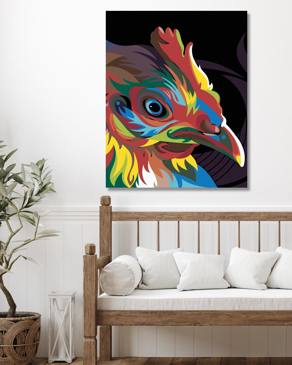 zuty Malování podle čísel - BAREVNÁ SLEPICE - Rozměr: 40x50 cm, Rámování: Varianta: vypnuté plátno na rám - obrázek 4