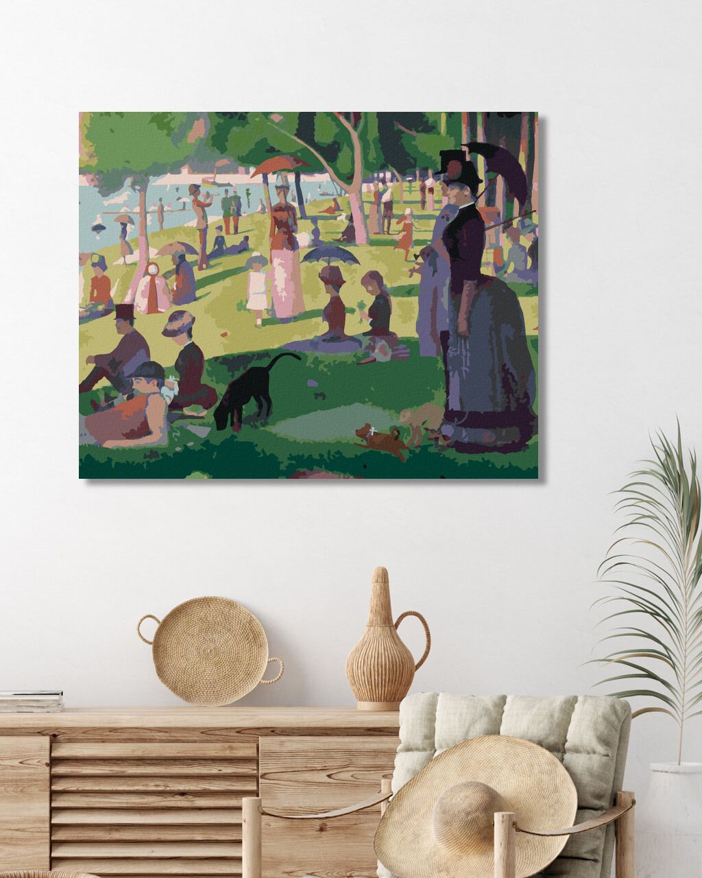 zuty Malování podle čísel - NEDĚLNÍ ODPOLEDNE NA OSTROVĚ GRANDE JATTE (G. SEURAT) - Rozměr: 40x50 cm, Rámování: Varianta: vypnuté plátno na rám - obrázek 7