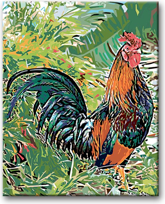 zuty Malování podle čísel - KOHOUT V TRÁVĚ - Rozměr: 40x50 cm, Rámování: Varianta: bez rámu a bez vypnutí plátna - obrázek 8