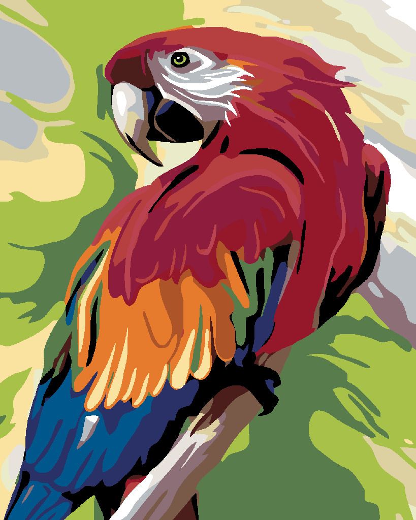 zuty Malování podle čísel - BAREVNÝ PAPOUŠEK - Rozměr: 40x50 cm, Rámování: Varianta: bez rámu a bez vypnutí plátna - obrázek 10