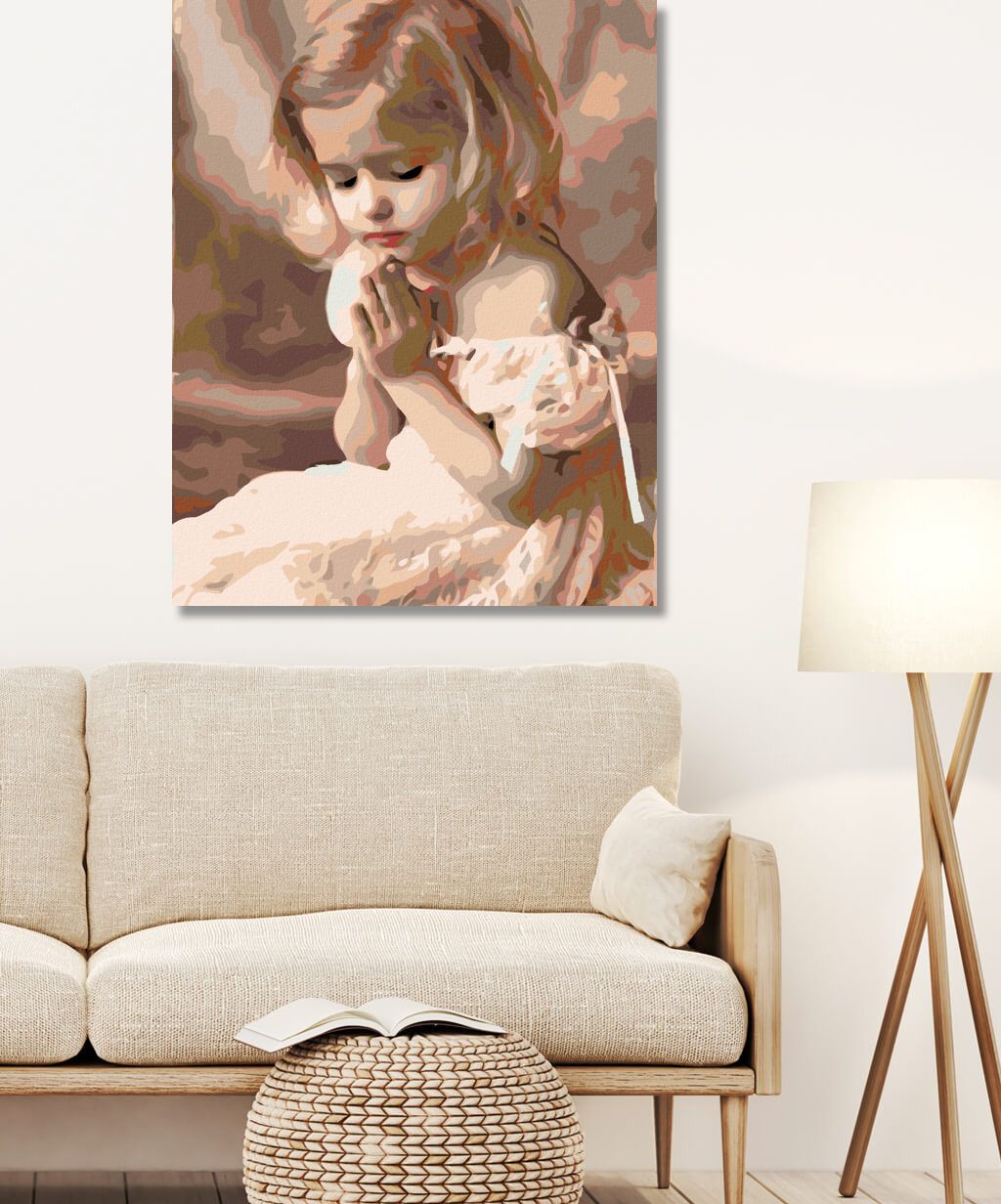zuty Malování podle čísel - ROZTOMILÉ DĚVČÁTKO - Rozměr: 40x50 cm, Rámování: Varianta: bez rámu a bez vypnutí plátna - obrázek 4