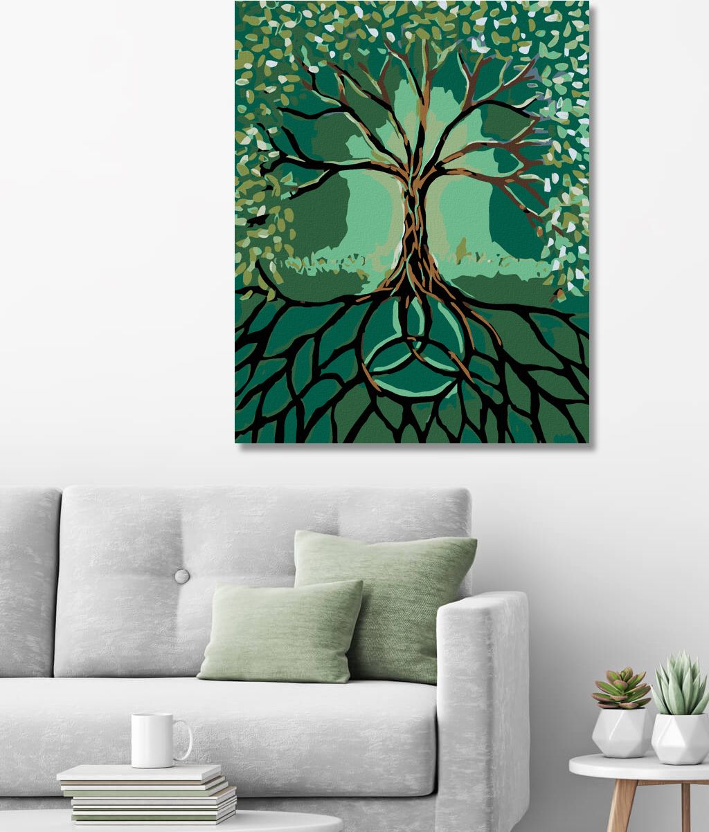 zuty Malování podle čísel - STROM S KOŘENY - Rozměr: 40x50 cm, Rámování: Varianta: bez rámu a bez vypnutí plátna - obrázek 3