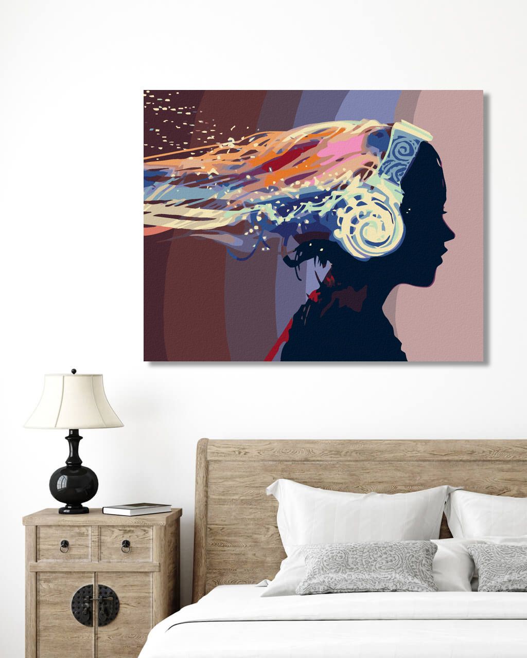 zuty Malování podle čísel - ŽENA SE SLUCHÁTKY - Rozměr: 40x50 cm, Rámování: Varianta: bez rámu a bez vypnutí plátna - obrázek 8