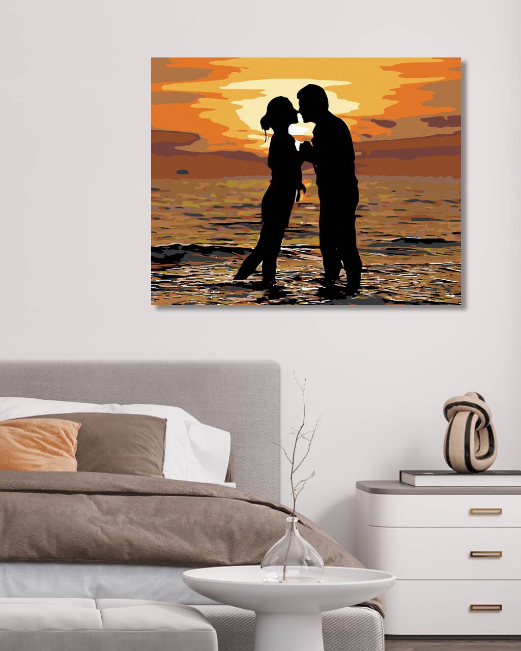 zuty Malování podle čísel - MILENCI NA PLÁŽI - Rozměr: 40x50 cm, Rámování: Varianta: vypnuté plátno na rám - obrázek 2