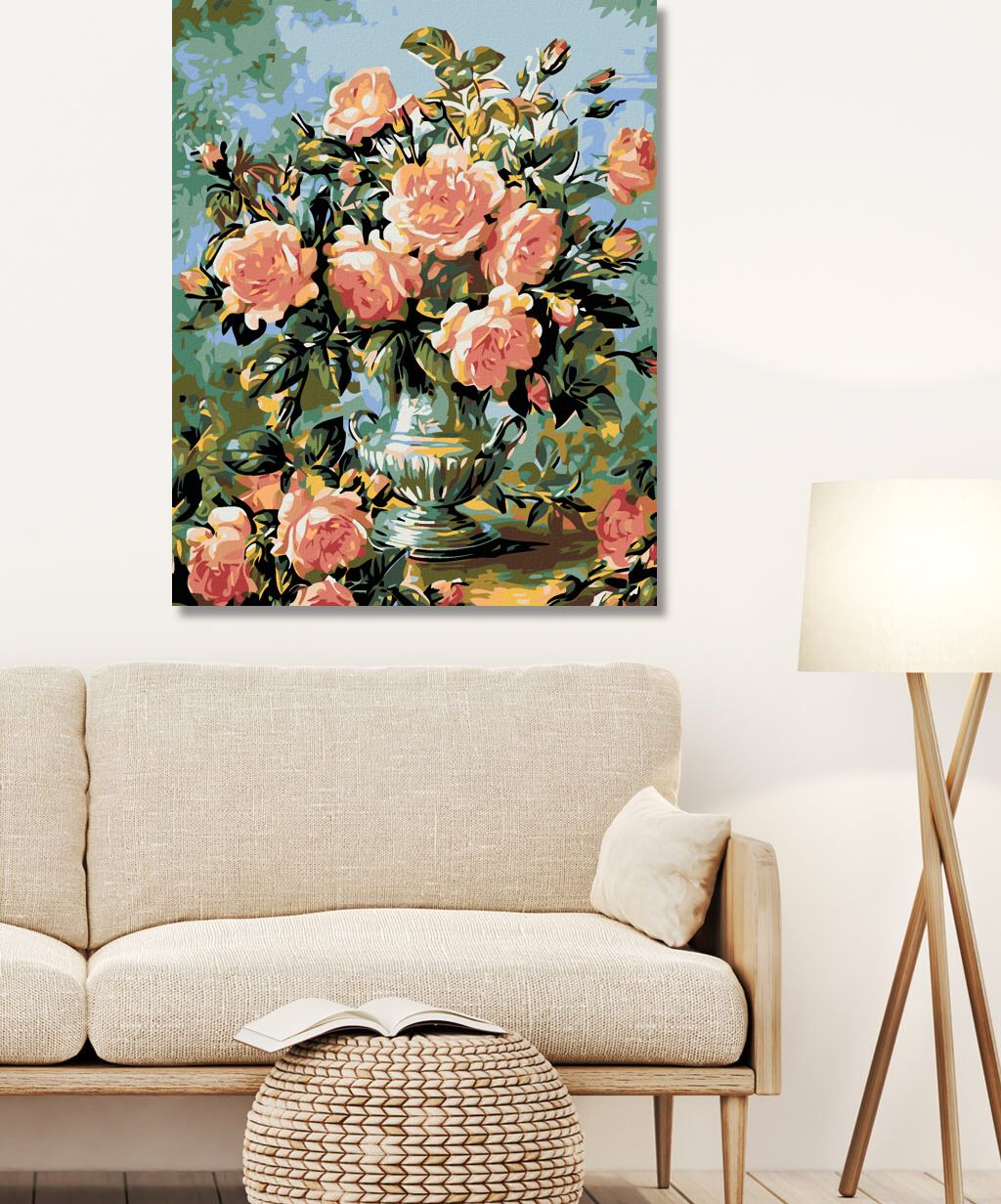 zuty Malování podle čísel - KRÁSNÉ RŮŽOVÉ RŮŽE - Rozměr: 40x50 cm, Rámování: Varianta: vypnuté plátno na rám - obrázek 7