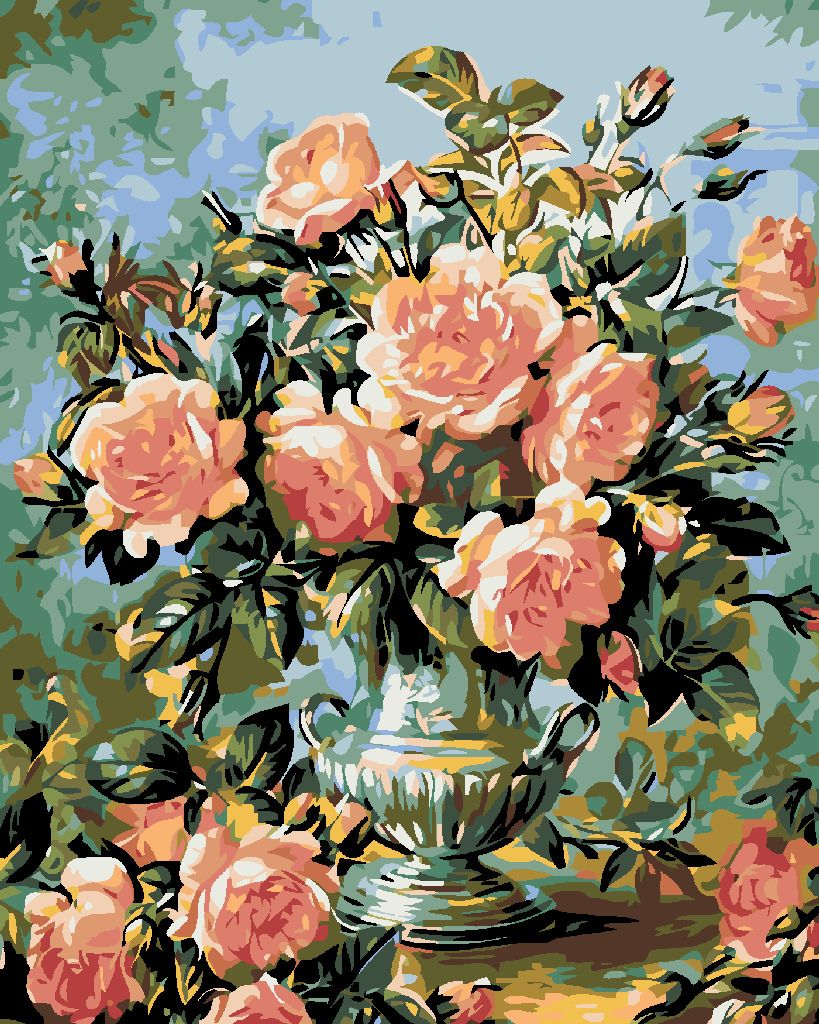 zuty Malování podle čísel - KRÁSNÉ RŮŽOVÉ RŮŽE - Rozměr: 40x50 cm, Rámování: Varianta: vypnuté plátno na rám - obrázek 10