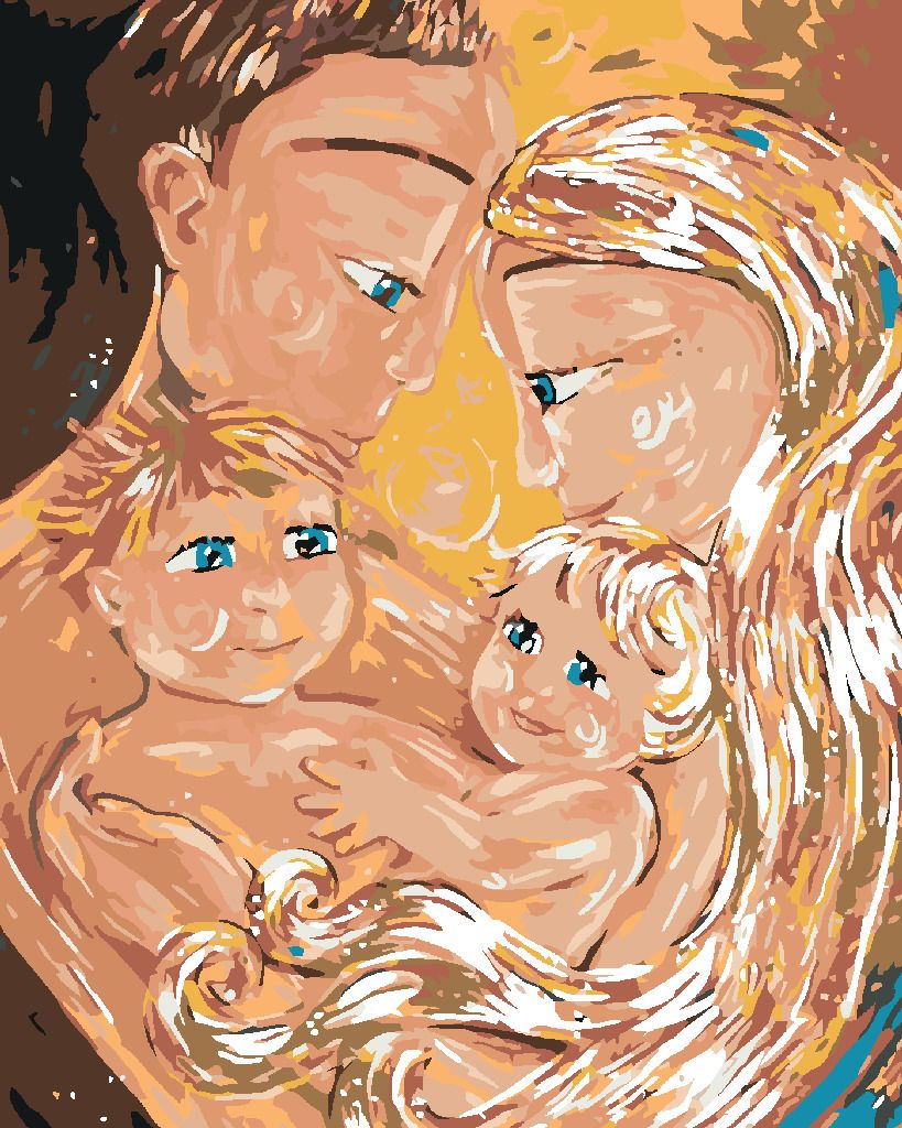 zuty Malování podle čísel - RODINA - Rozměr: 40x50 cm, Rámování: Varianta: vypnuté plátno na rám - obrázek 6
