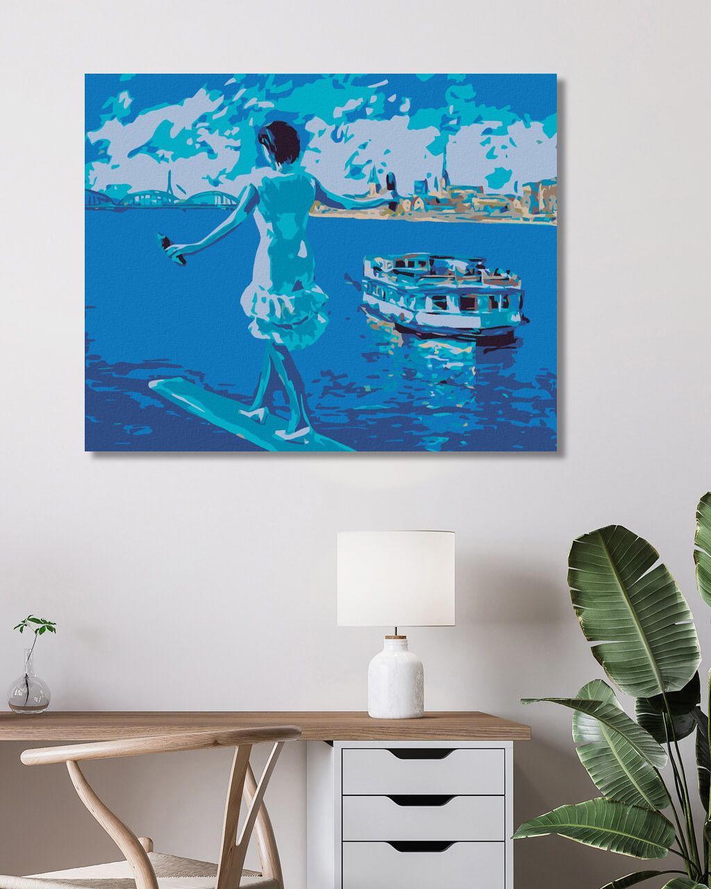 zuty Malování podle čísel - BALANCOVÁNÍ NAD MOŘEM A PLUJÍCÍ LOĎ - Rozměr: 40x50 cm, Rámování: Varianta: bez rámu a bez vypnutí plátna - obrázek 9