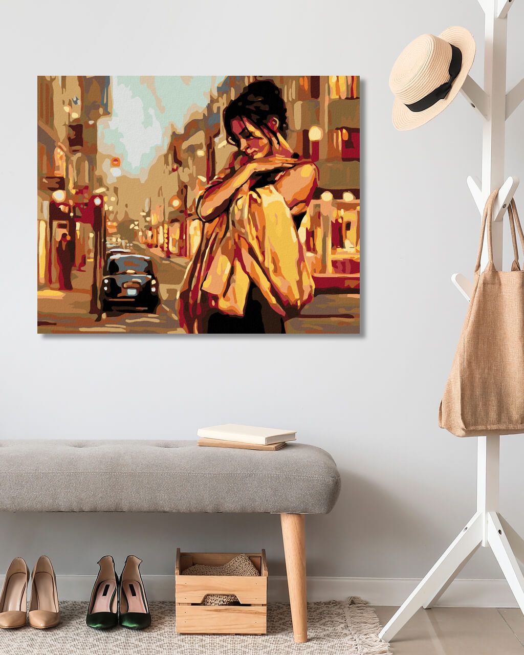 zuty Malování podle čísel - OSAMĚLÁ ŽENA NA ULICI - Rozměr: 40x50 cm, Rámování: Varianta: bez rámu a bez vypnutí plátna - obrázek 5
