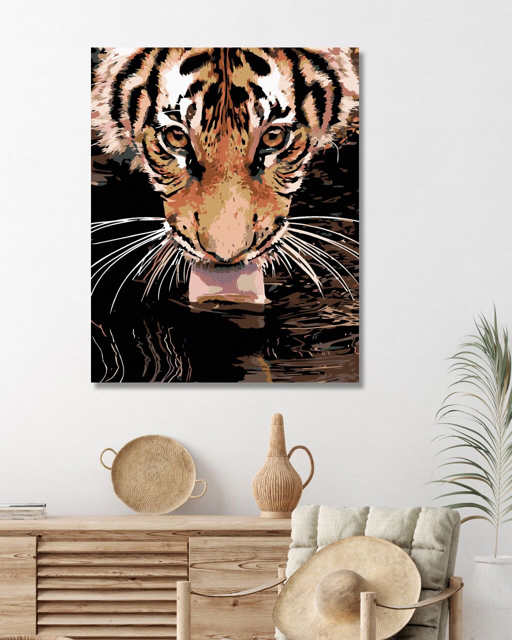 zuty Malování podle čísel - TYGR U VODY - Rozměr: 40x50 cm, Rámování: Varianta: vypnuté plátno na rám - obrázek 5