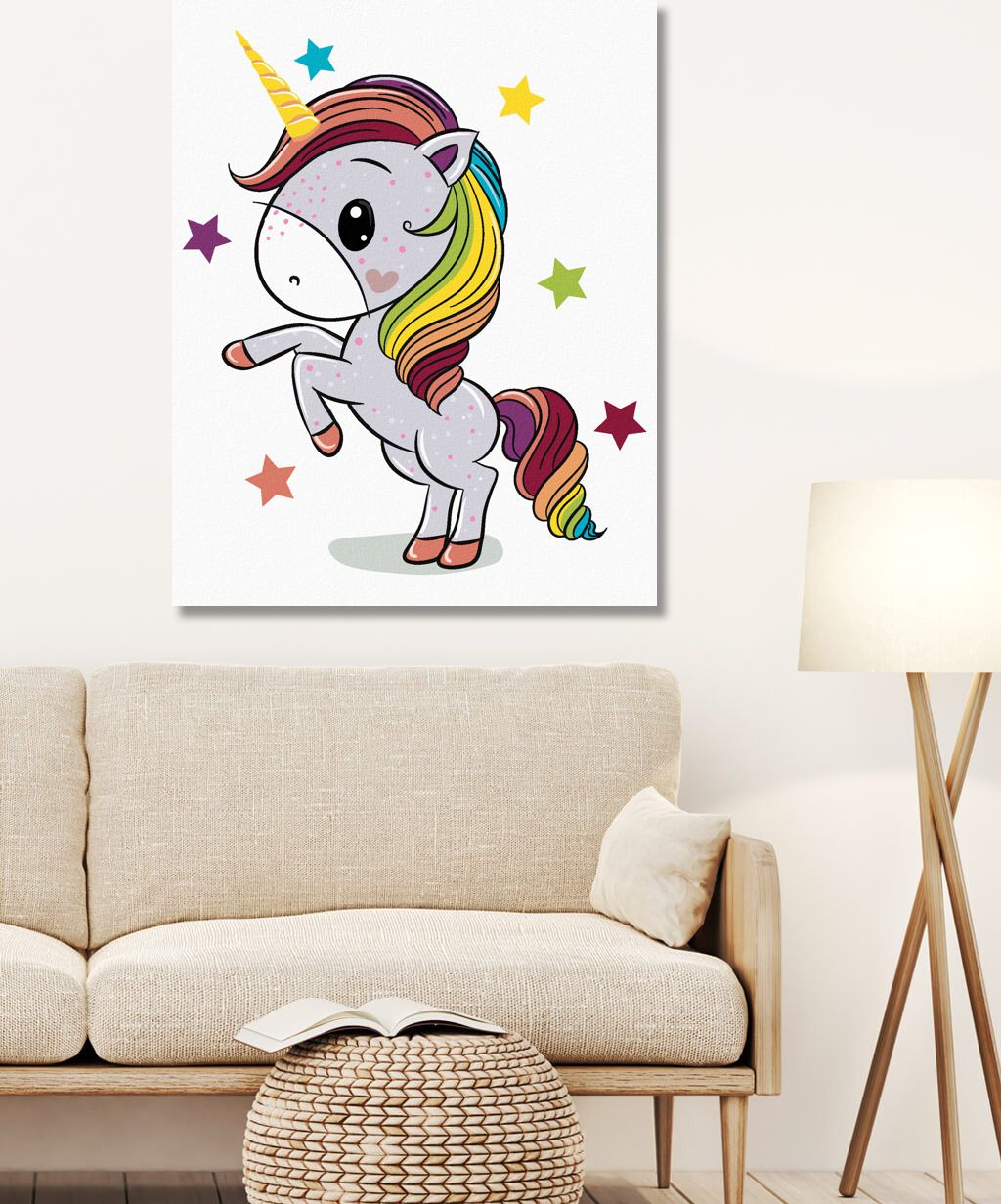 zuty Malování podle čísel - DUHOVÝ JEDNOROŽEC - Rozměr: 40x50 cm, Rámování: Varianta: bez rámu a bez vypnutí plátna - obrázek 7