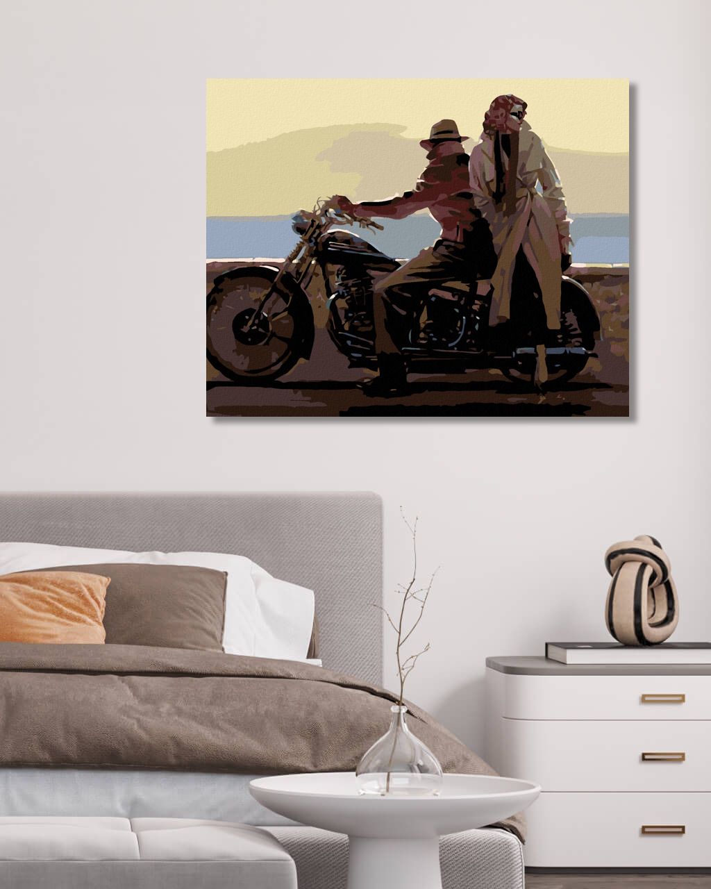 zuty Malování podle čísel - MILENCI NA MOTORCE - Rozměr: 40x50 cm, Rámování: Varianta: vypnuté plátno na rám - obrázek 4
