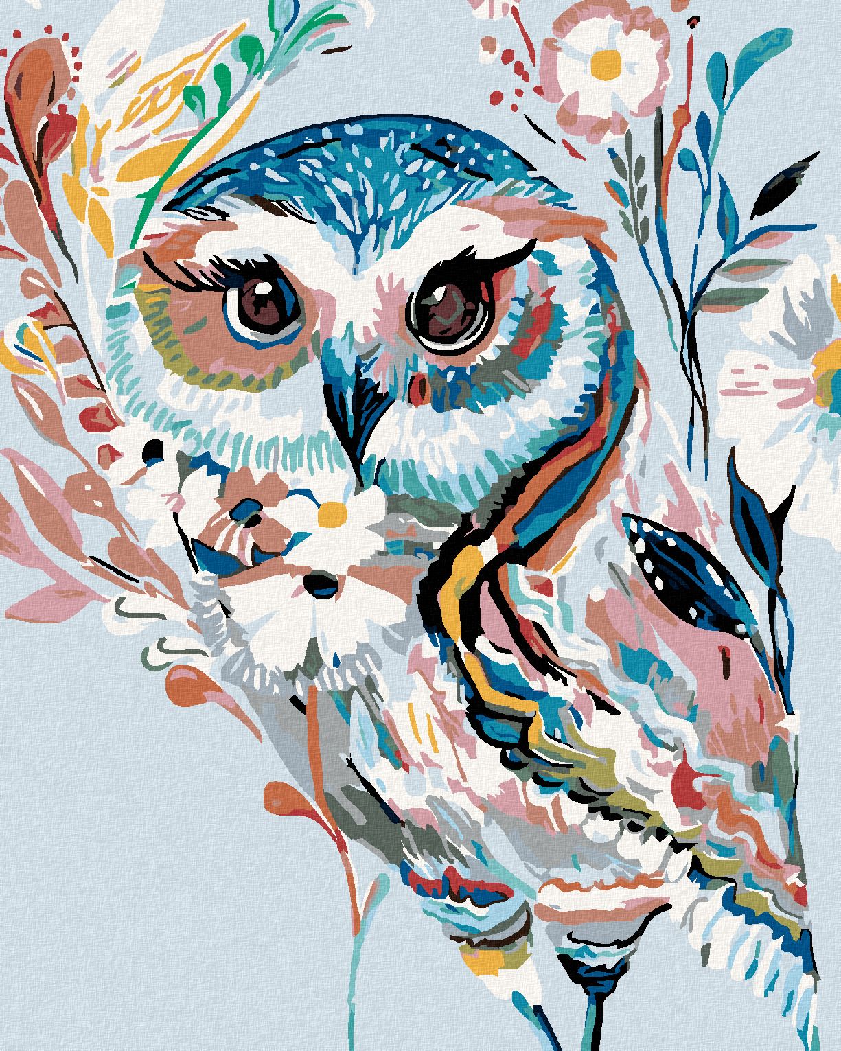 zuty Malování podle čísel - DUHOVÁ SOVA - Rozměr: 40x50 cm, Rámování: Varianta: vypnuté plátno na rám - obrázek 1