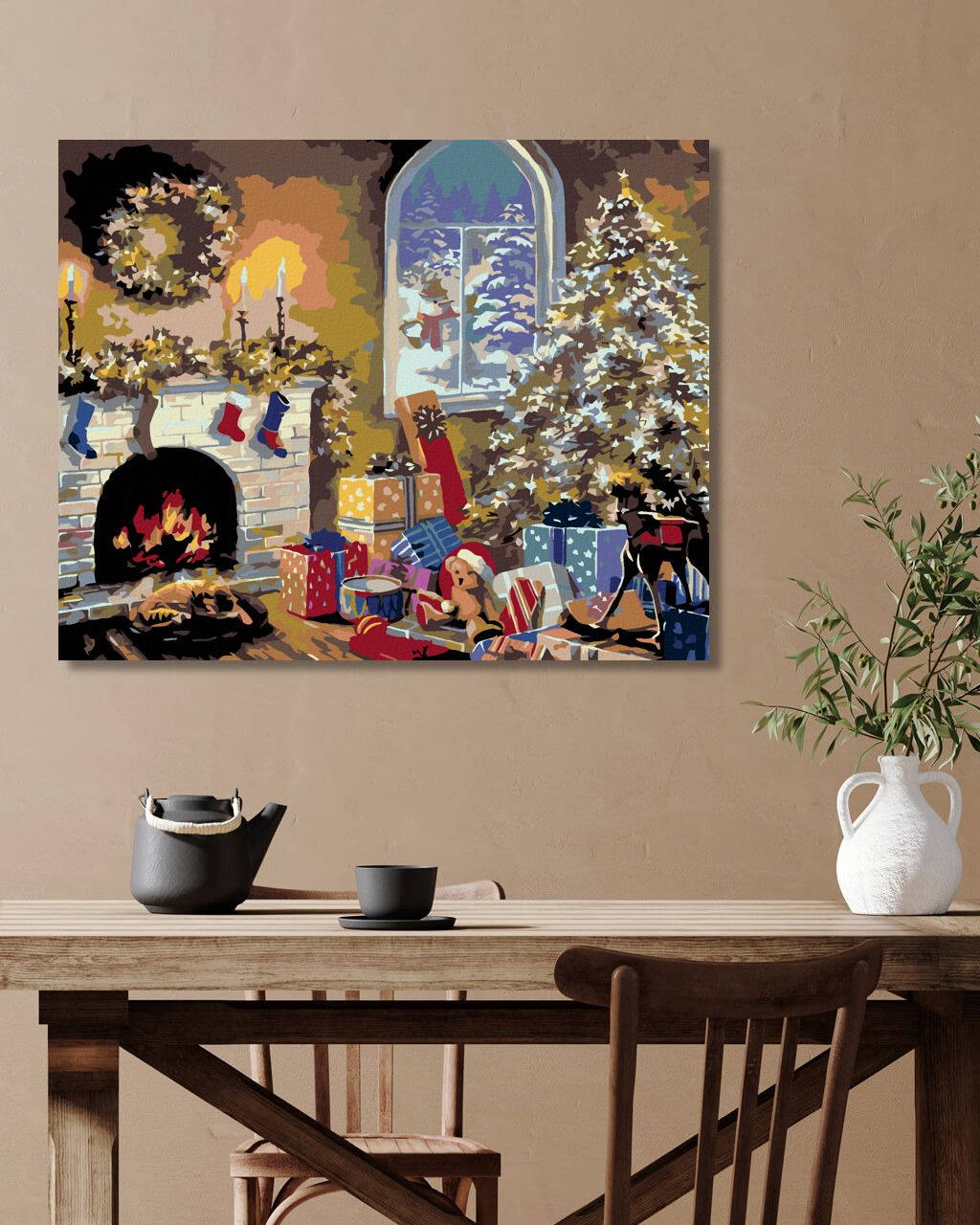 zuty Malování podle čísel - KRB A VÁNOČNÍ STROM S DÁRKY - Rozměr: 40x50 cm, Rámování: Varianta: vypnuté plátno na rám - obrázek 6