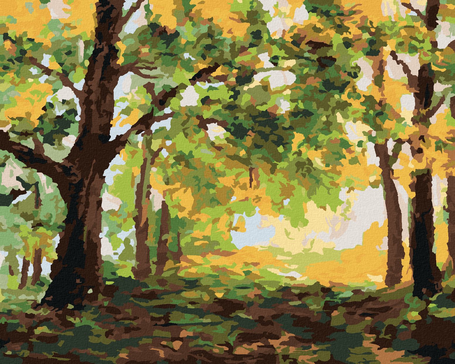 zuty Malování podle čísel - PODZIMNÍ LES KRAJINA - Rozměr: 40x50 cm, Rámování: Varianta: vypnuté plátno na rám - obrázek 1