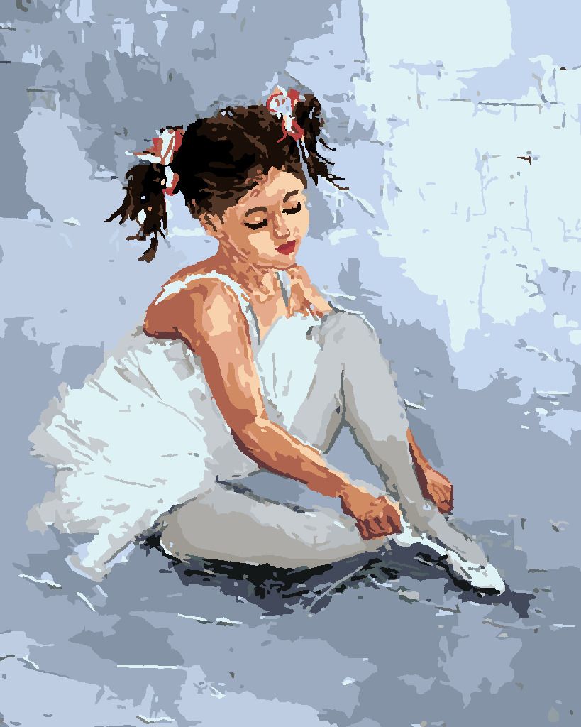 zuty Malování podle čísel - MALÁ BALETKA - Rozměr: 40x50 cm, Rámování: Varianta: bez rámu a bez vypnutí plátna - obrázek 4