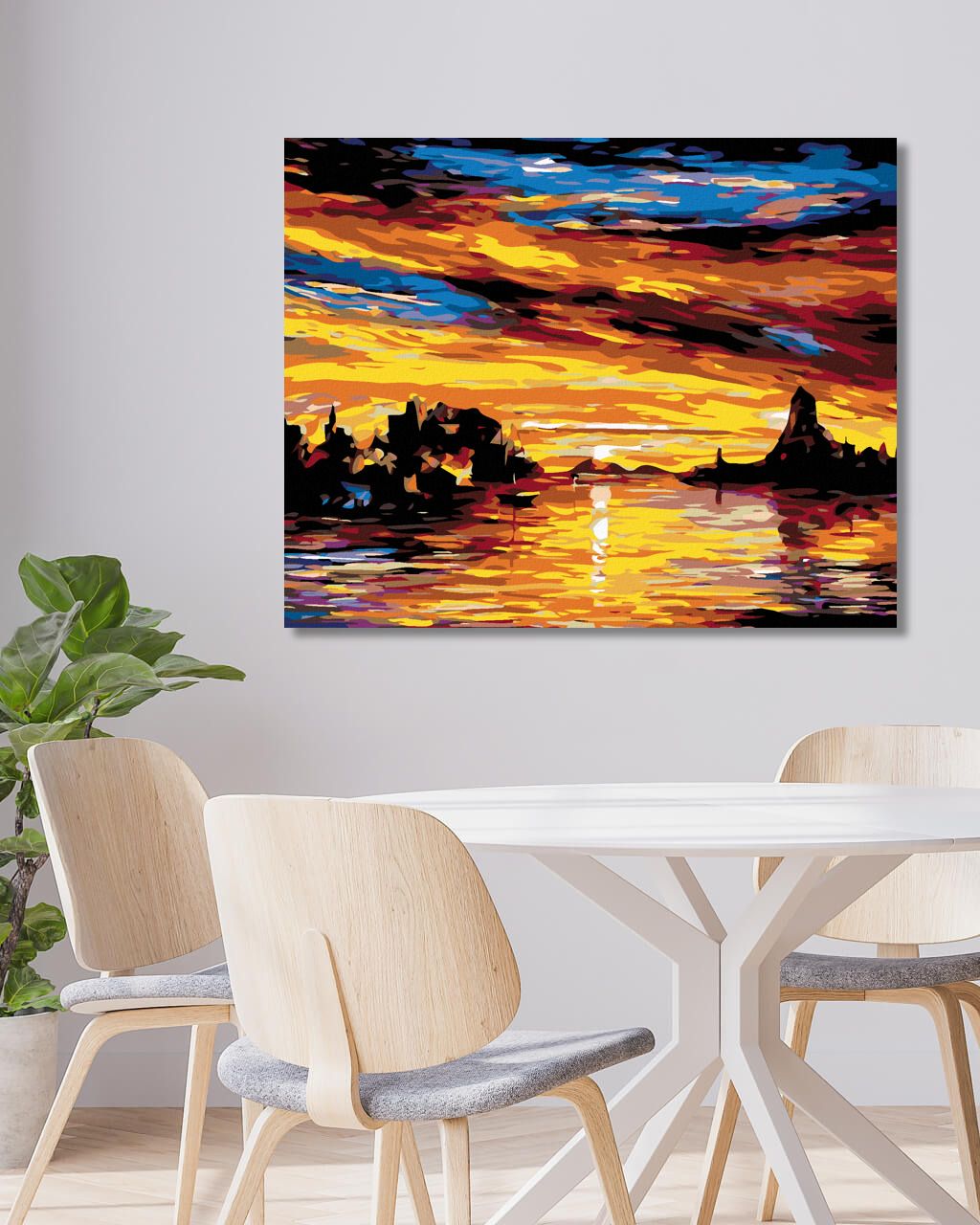 zuty Malování podle čísel - NÁDHERNÁ ZÁTOKA PŘI ZÁPADU - Rozměr: 40x50 cm, Rámování: Varianta: vypnuté plátno na rám - obrázek 3