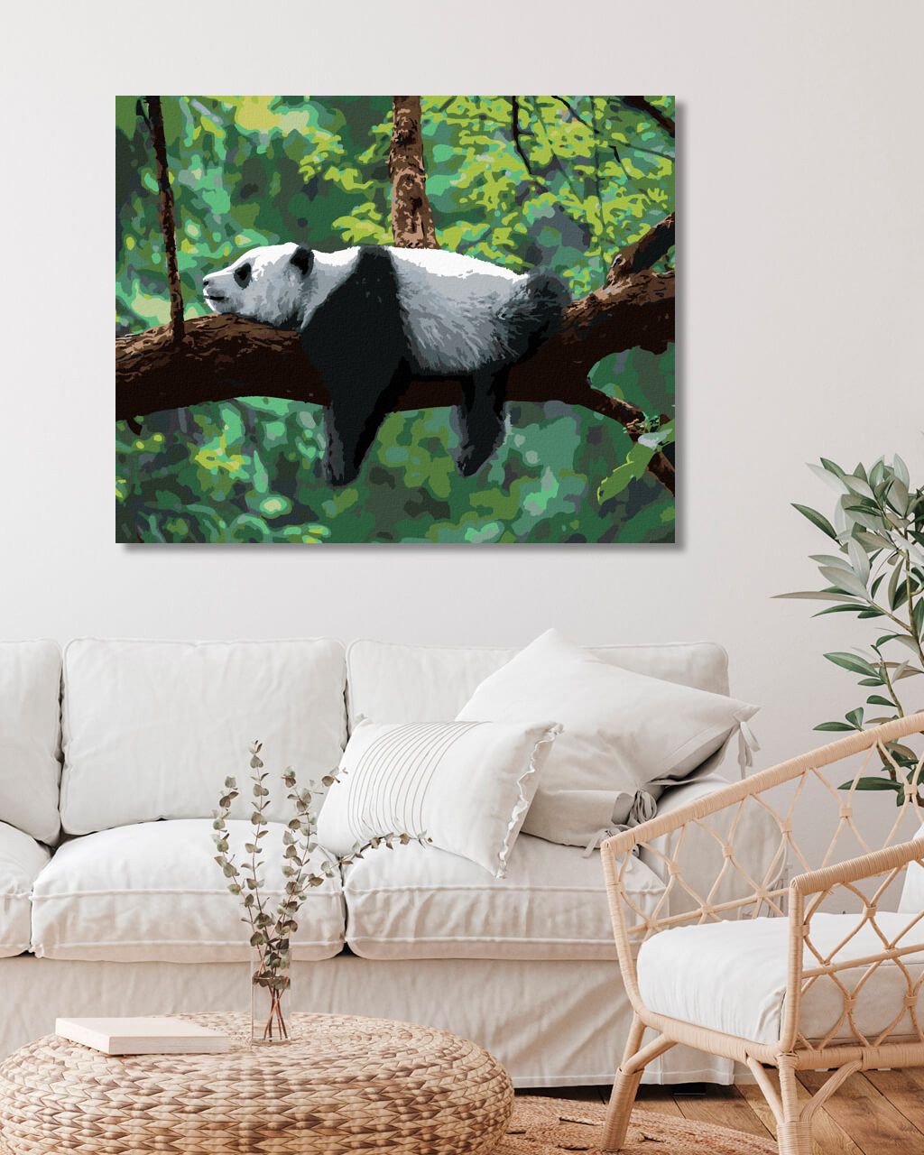 zuty Malování podle čísel - PANDA LEŽÍCÍ NA STROMĚ - Rozměr: 40x50 cm, Rámování: Varianta: vypnuté plátno na rám - obrázek 9