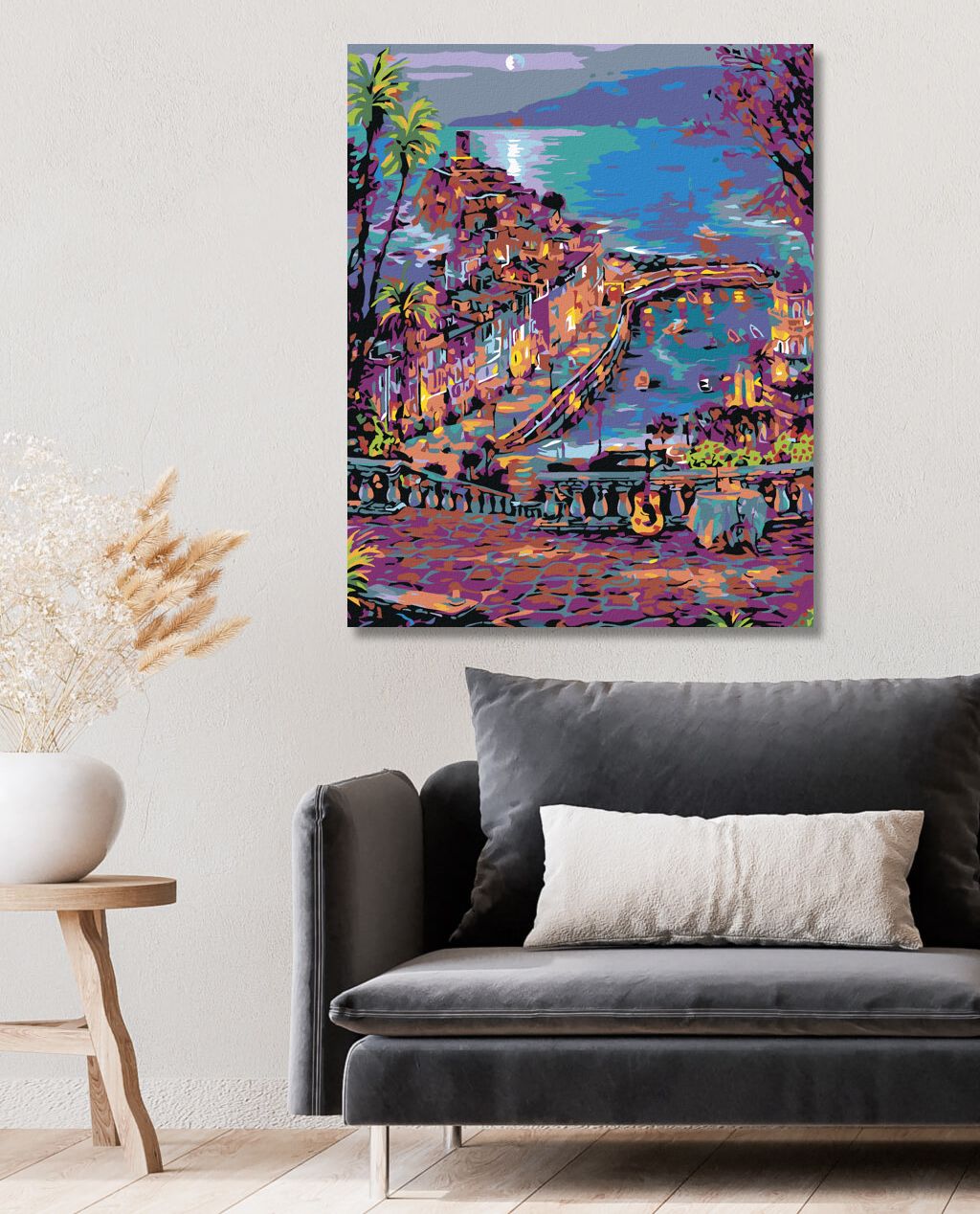 zuty Malování podle čísel - PŘÍMOŘSKÉ MĚSTEČKO - Rozměr: 40x50 cm, Rámování: Varianta: vypnuté plátno na rám - obrázek 5