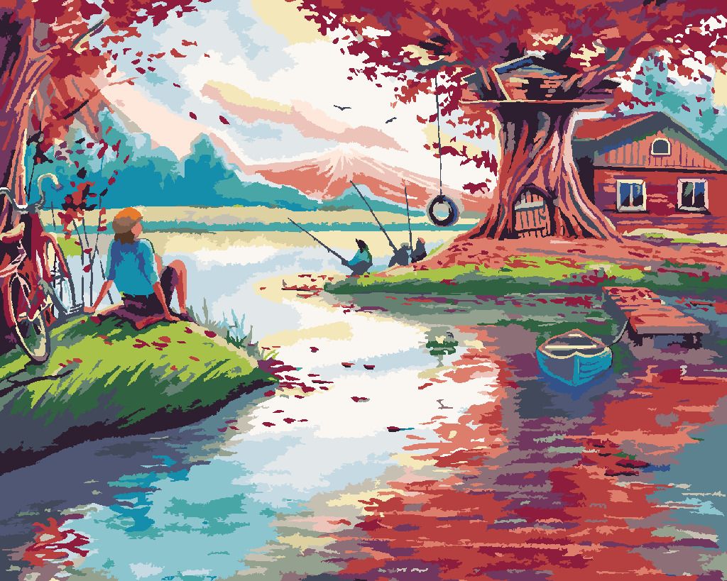 zuty Malování podle čísel - ČERVENÝ LES - Rozměr: 40x50 cm, Rámování: Varianta: bez rámu a bez vypnutí plátna - obrázek 9