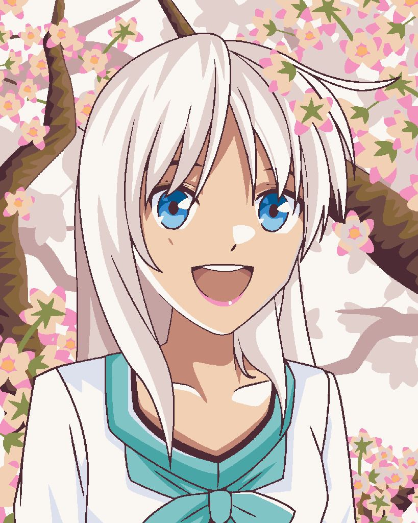 zuty Malování podle čísel - ANIME DÍVKA U STROMU - Rozměr: 40x50 cm, Rámování: Varianta: bez rámu a bez vypnutí plátna - obrázek 2
