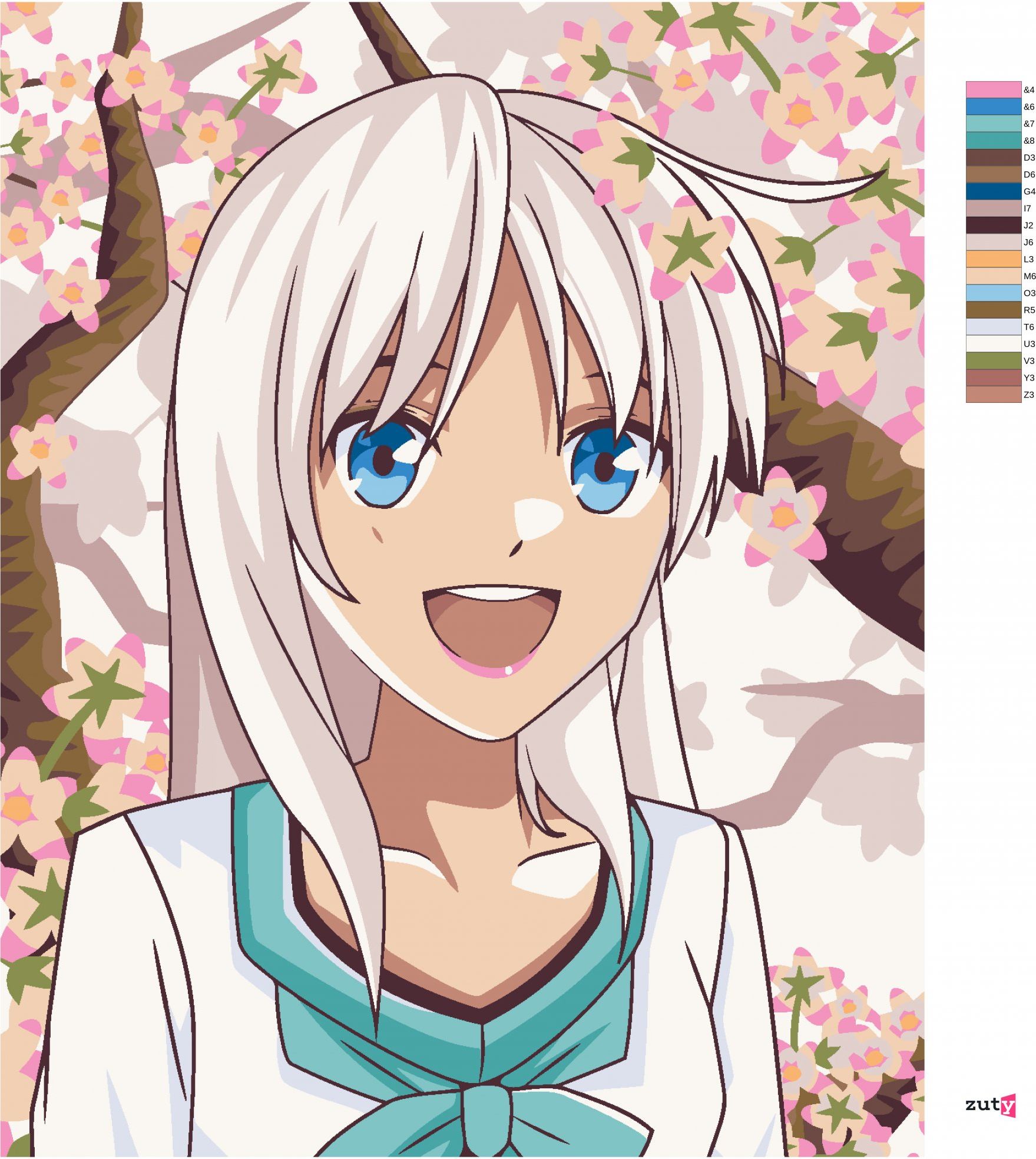 zuty Malování podle čísel - ANIME DÍVKA U STROMU - Rozměr: 40x50 cm, Rámování: Varianta: vypnuté plátno na rám - obrázek 3