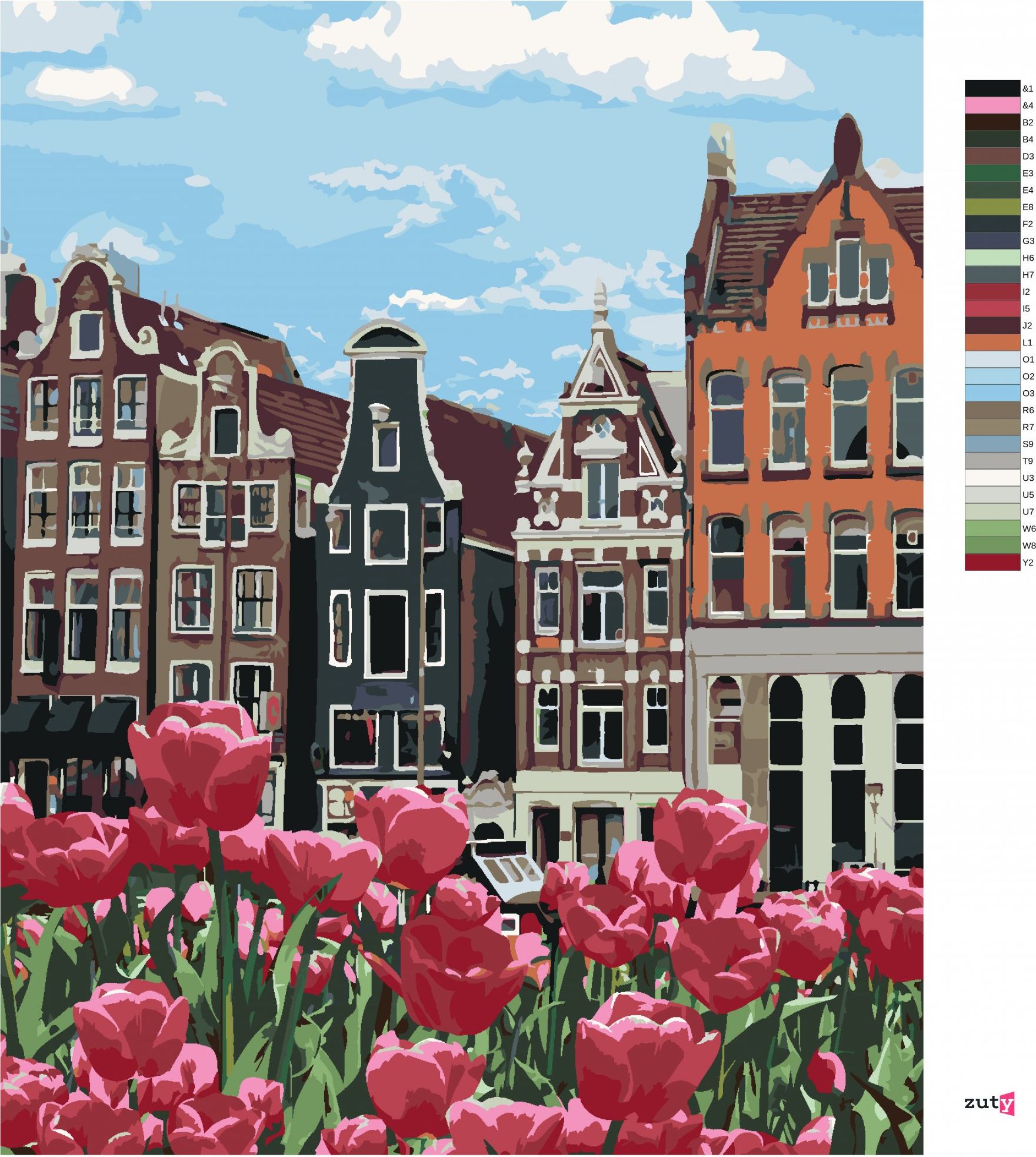 zuty Malování podle čísel - TULIPÁNY V AMSTERDAMU II - Rozměr: 40x50 cm, Rámování: Varianta: vypnuté plátno na rám - obrázek 2