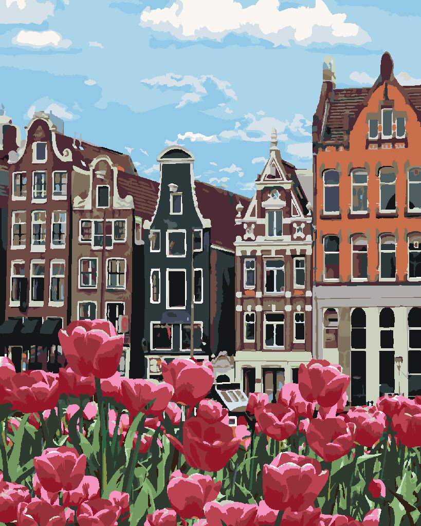 zuty Malování podle čísel - TULIPÁNY V AMSTERDAMU II - Rozměr: 40x50 cm, Rámování: Varianta: vypnuté plátno na rám - obrázek 3