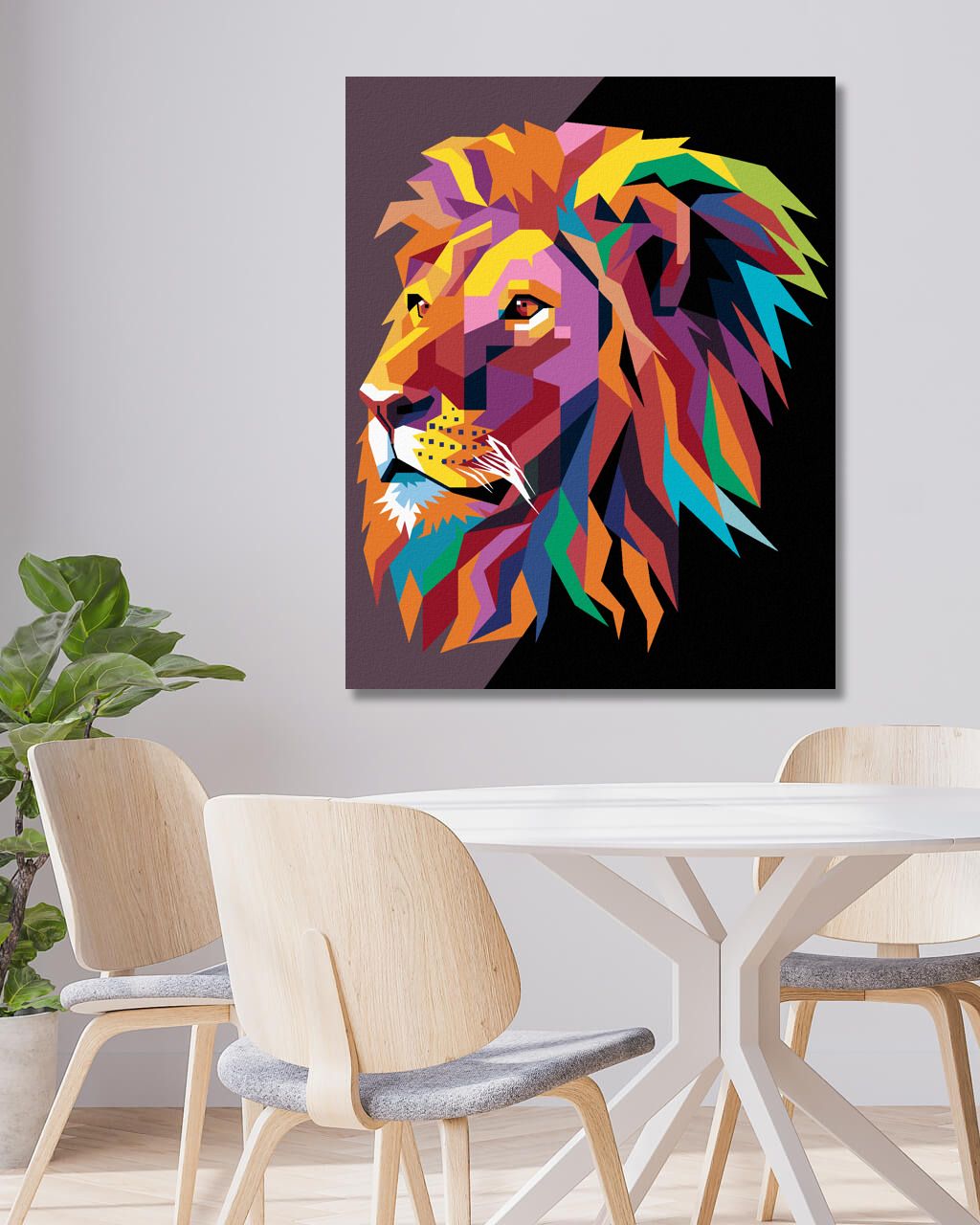 zuty Malování podle čísel - BAREVNÝ LEV MODERNÍ STYL - Rozměr: 40x50 cm, Rámování: Varianta: bez rámu a bez vypnutí plátna - obrázek 7