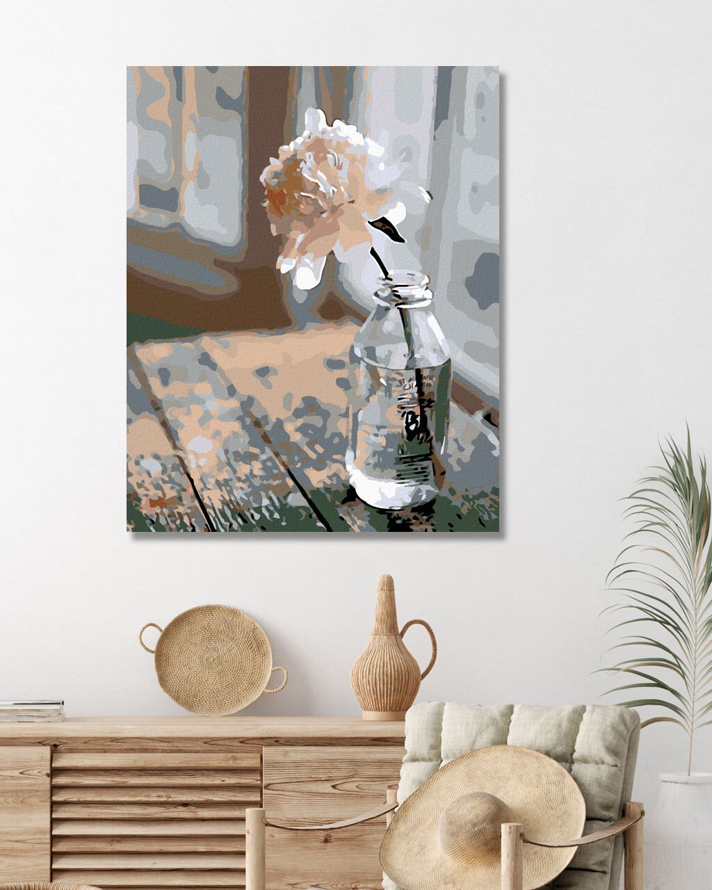 zuty Malování podle čísel - KVĚTINA V LAHVI - Rozměr: 40x50 cm, Rámování: Varianta: vypnuté plátno na rám - obrázek 4