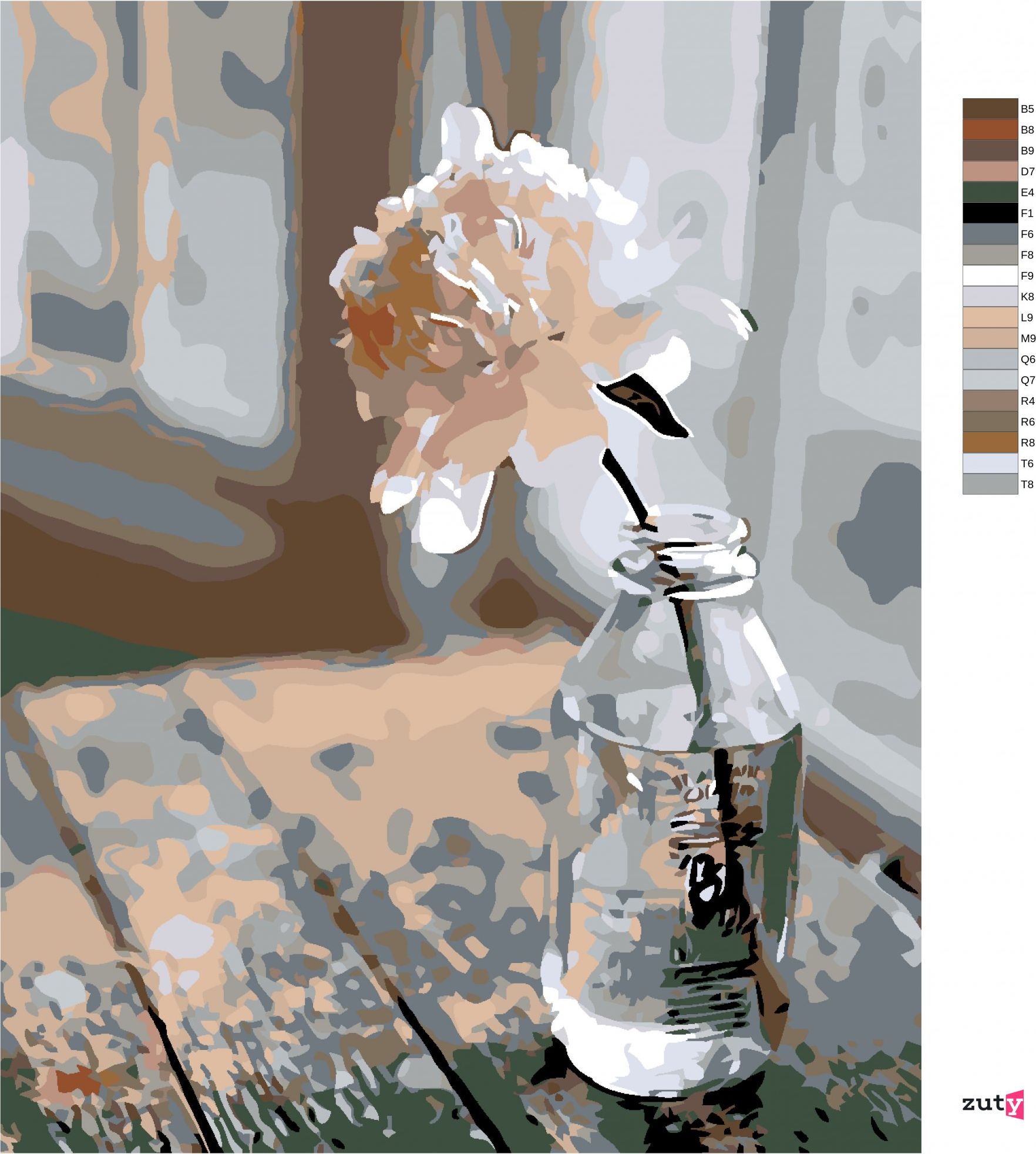 zuty Malování podle čísel - KVĚTINA V LAHVI - Rozměr: 40x50 cm, Rámování: Varianta: vypnuté plátno na rám - obrázek 8