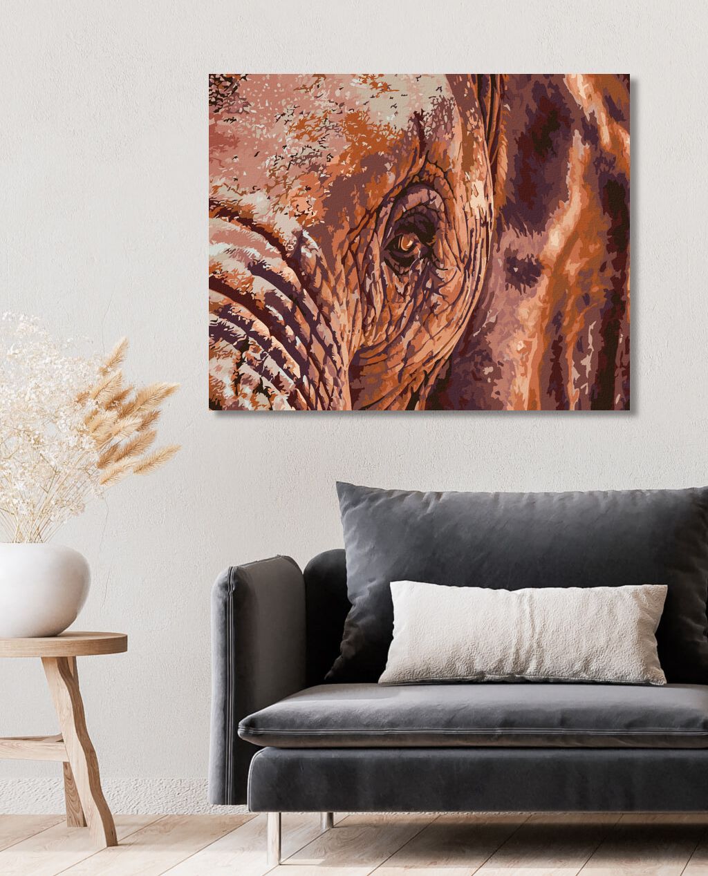 zuty Malování podle čísel - SLONÍ POHLED - Rozměr: 40x50 cm, Rámování: Varianta: bez rámu a bez vypnutí plátna - obrázek 8