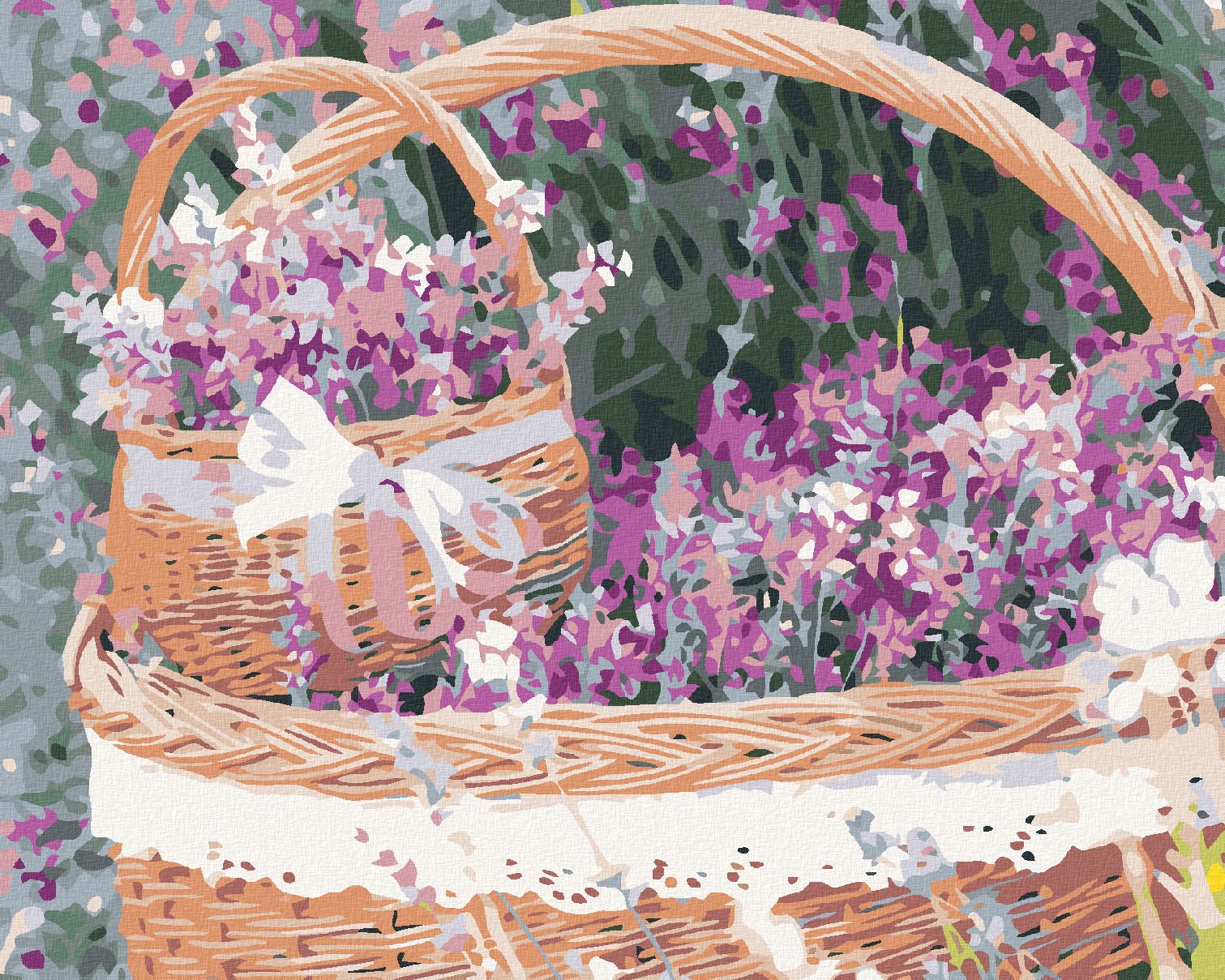zuty Malování podle čísel - LEVANDULOVÝ KOŠÍK - Rozměr: 40x50 cm, Rámování: Varianta: vypnuté plátno na rám - obrázek 1