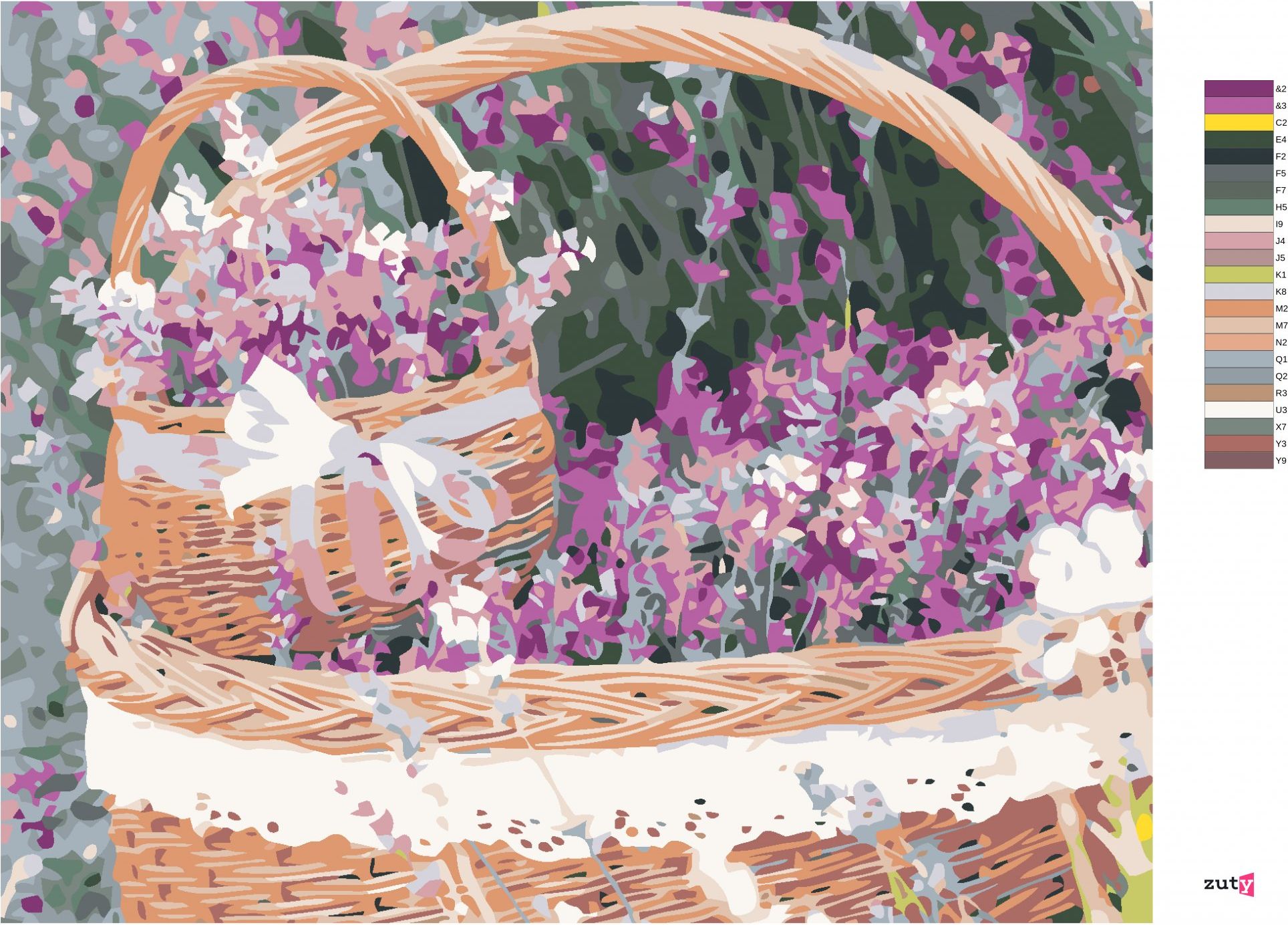 zuty Malování podle čísel - LEVANDULOVÝ KOŠÍK - Rozměr: 40x50 cm, Rámování: Varianta: vypnuté plátno na rám - obrázek 7