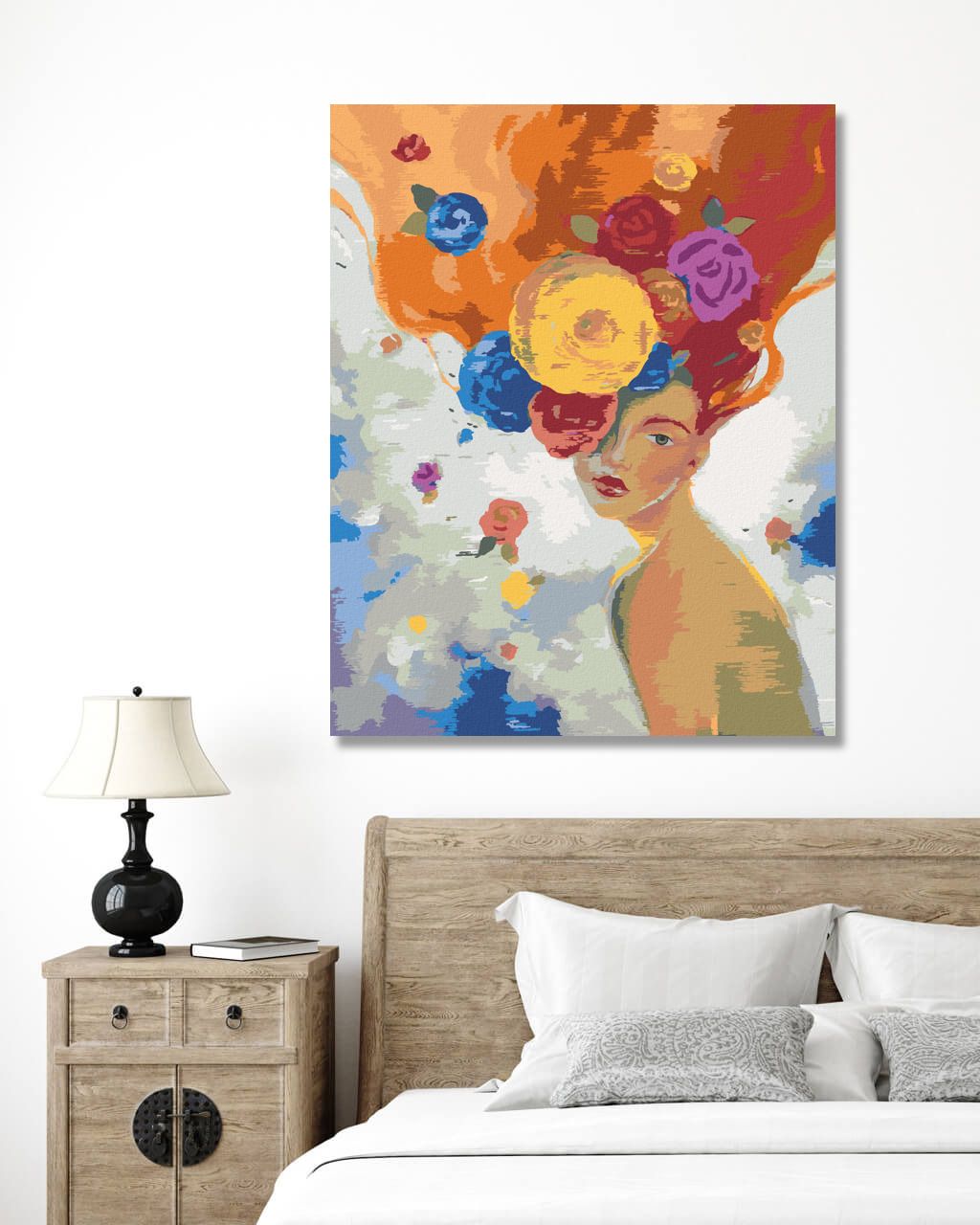 zuty Malování podle čísel - ZRZAVÁ ŽENA S KVĚTINAMI - Rozměr: 40x50 cm, Rámování: Varianta: vypnuté plátno na rám - obrázek 5