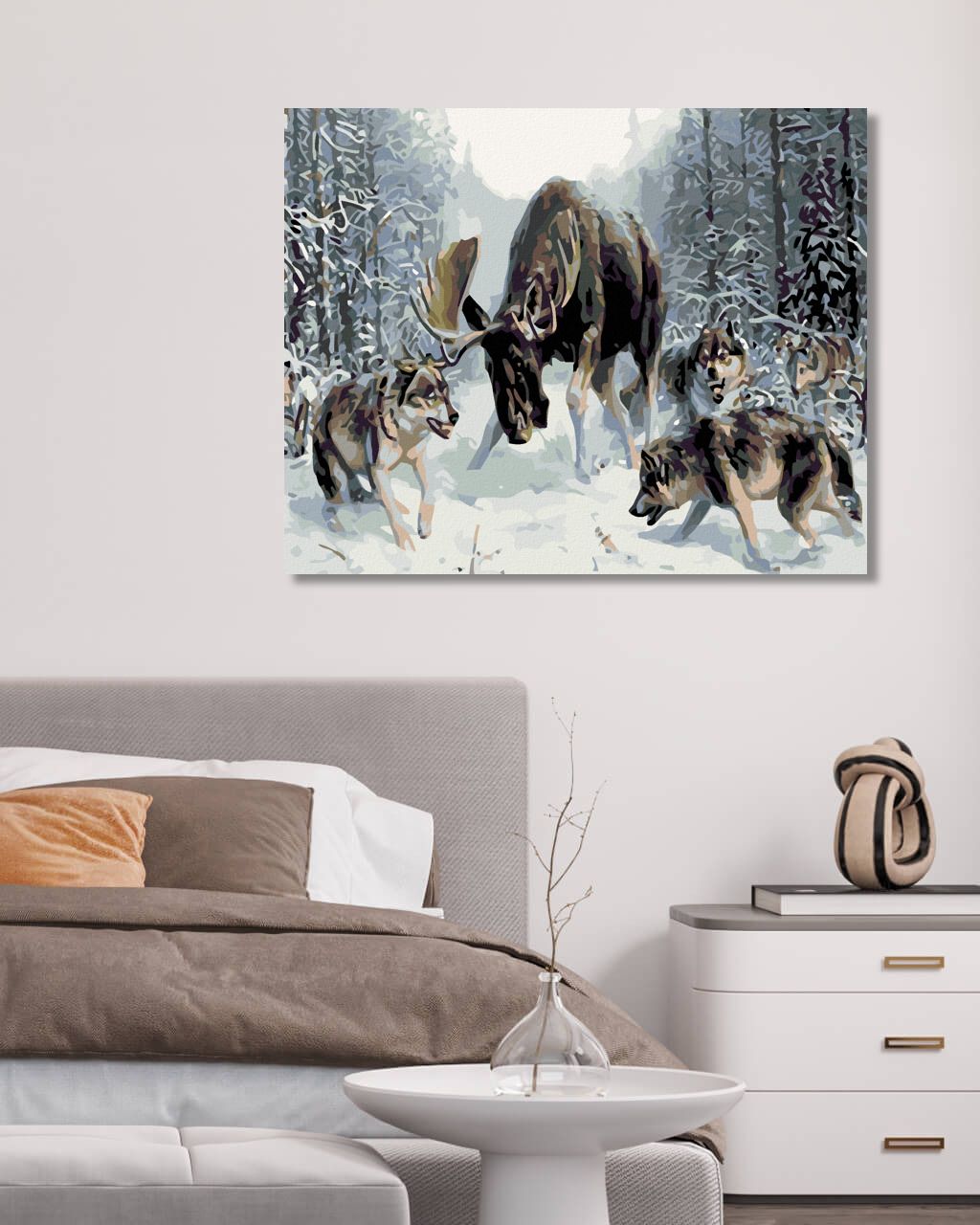 zuty Malování podle čísel - LOS S VLKY - Rozměr: 40x50 cm, Rámování: Varianta: vypnuté plátno na rám - obrázek 4