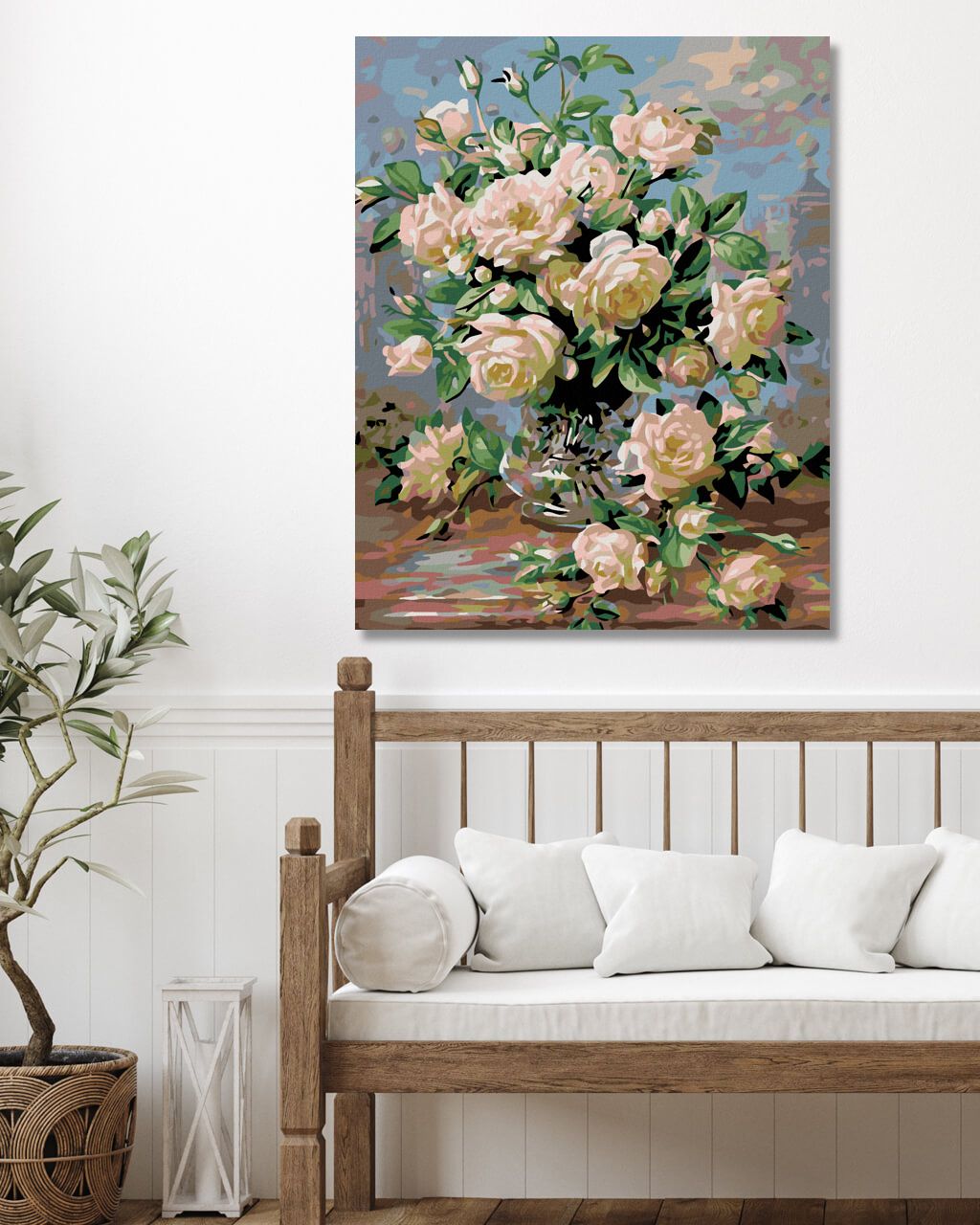 zuty Malování podle čísel - BÍLÉ RŮŽE - Rozměr: 40x50 cm, Rámování: Varianta: vypnuté plátno na rám - obrázek 8