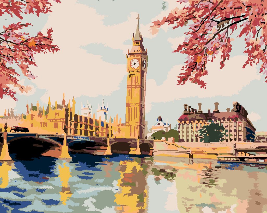 zuty Malování podle čísel - BIG BEN NA PODZIM - Rozměr: 40x50 cm, Rámování: Varianta: vypnuté plátno na rám - obrázek 10