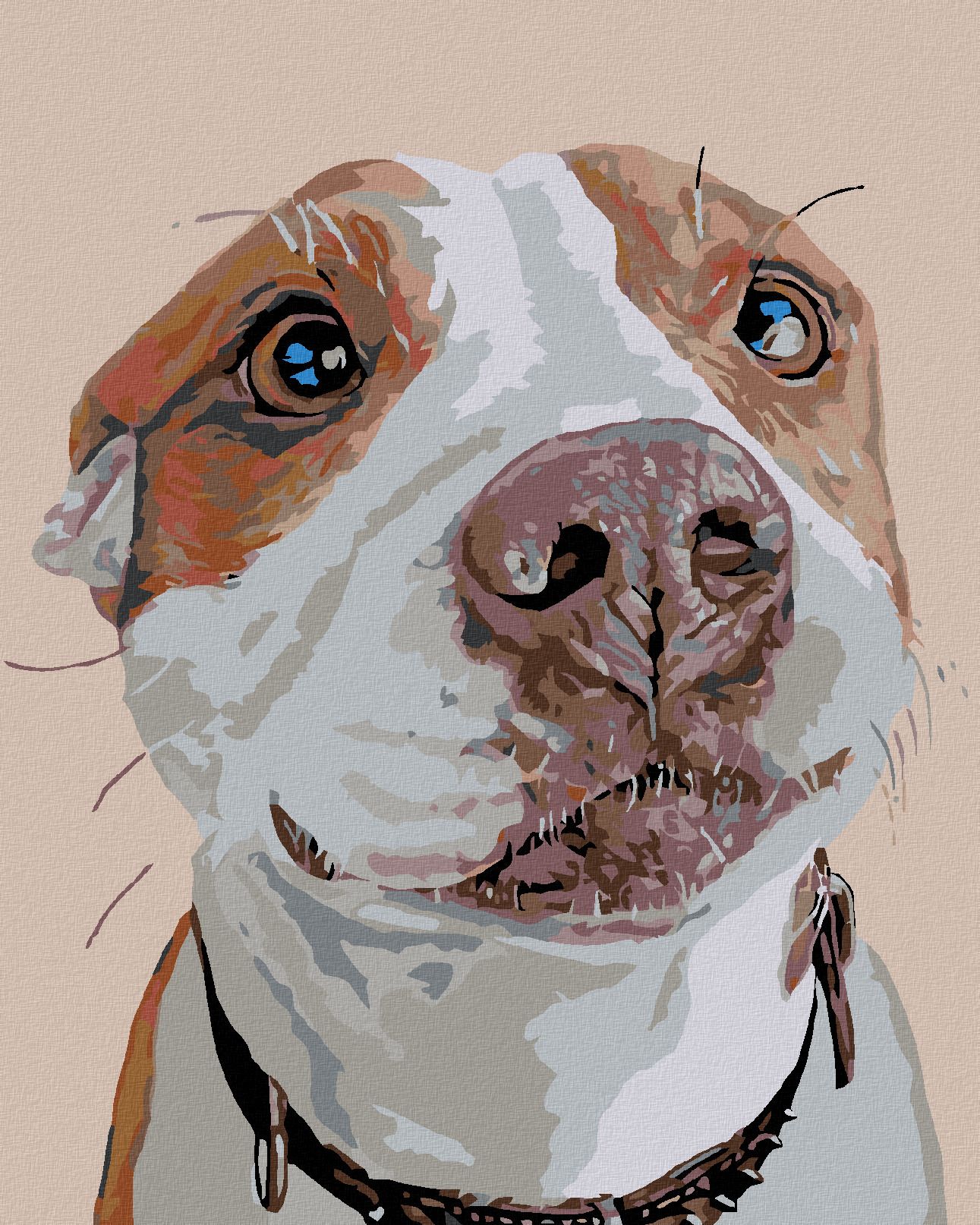 zuty Malování podle čísel - ČEKAJÍCÍ PES - Rozměr: 40x50 cm, Rámování: Varianta: bez rámu a bez vypnutí plátna - obrázek 1