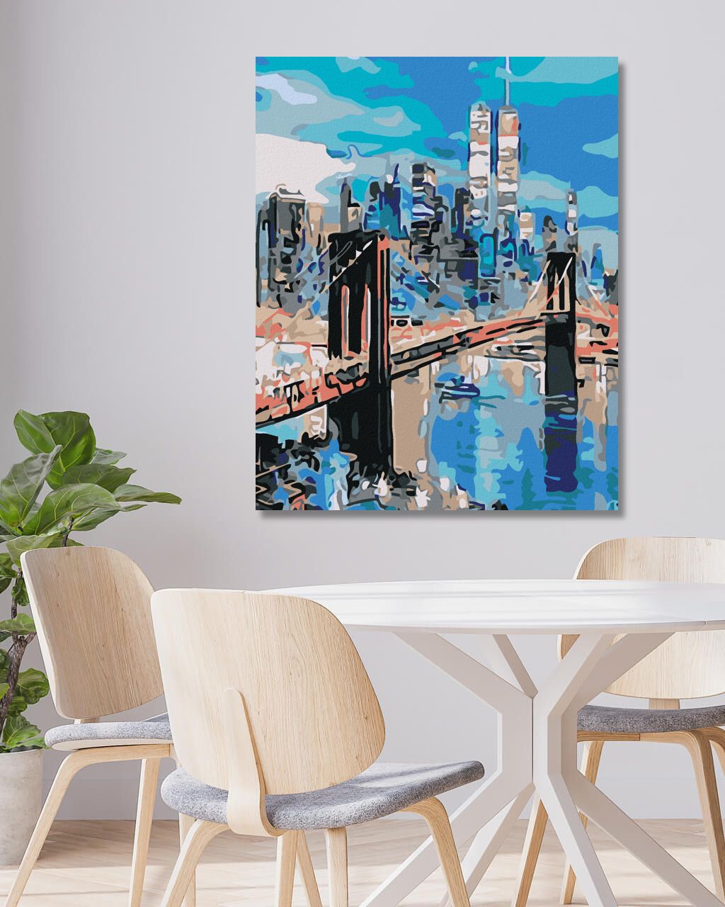 zuty Malování podle čísel - BROOKLYNSKÝ MOST - Rozměr: 40x50 cm, Rámování: Varianta: vypnuté plátno na rám - obrázek 2