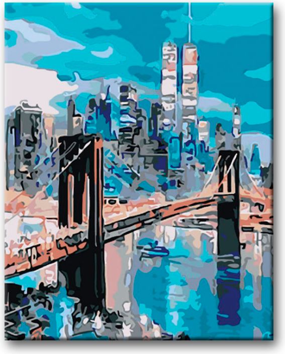 zuty Malování podle čísel - BROOKLYNSKÝ MOST - Rozměr: 40x50 cm, Rámování: Varianta: vypnuté plátno na rám - obrázek 3
