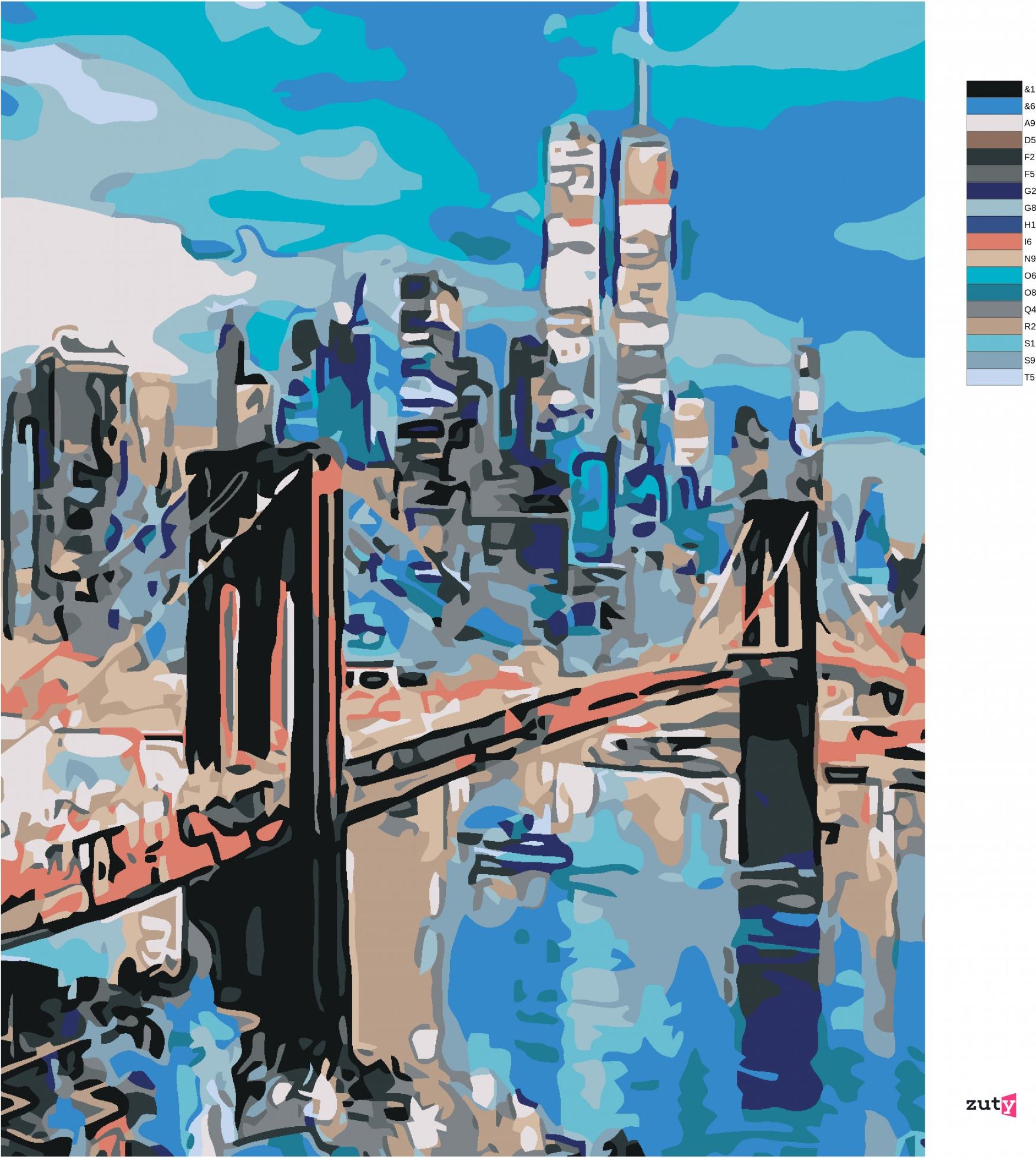 zuty Malování podle čísel - BROOKLYNSKÝ MOST - Rozměr: 40x50 cm, Rámování: Varianta: vypnuté plátno na rám - obrázek 11
