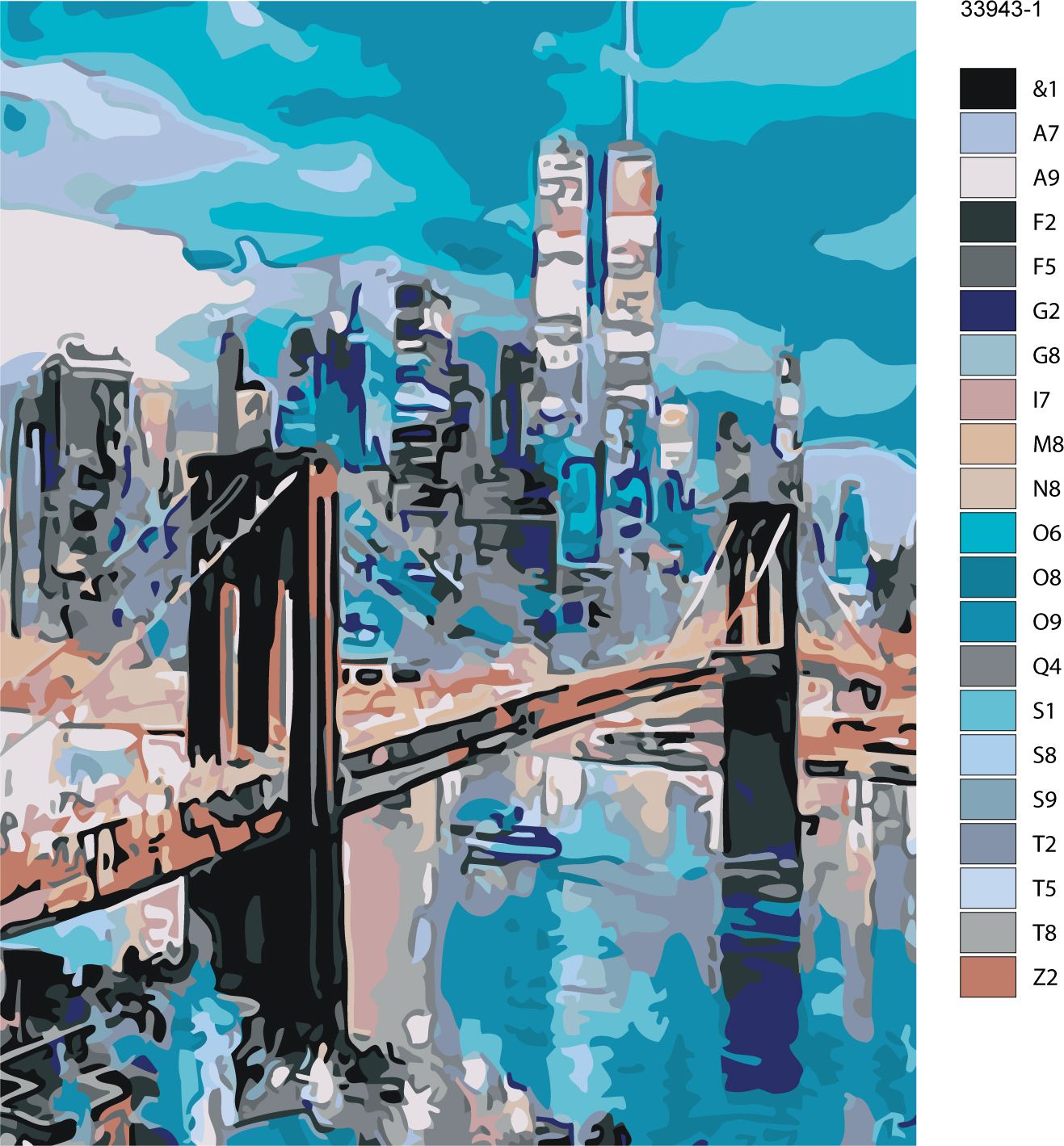 zuty Malování podle čísel - BROOKLYNSKÝ MOST - Rozměr: 40x50 cm, Rámování: Varianta: vypnuté plátno na rám - obrázek 19