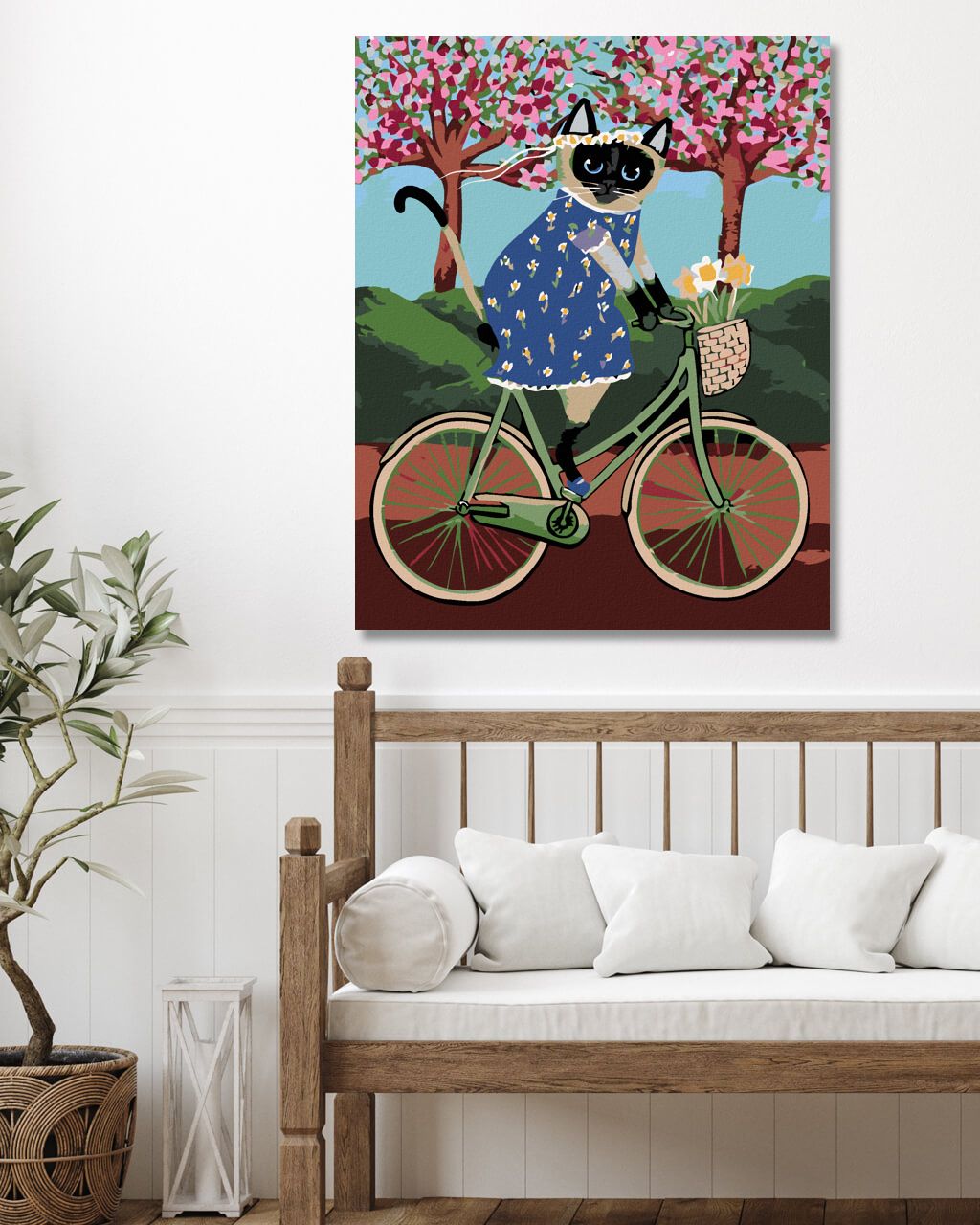 zuty Malování podle čísel - KOČIČKA NA KOLE - Rozměr: 40x50 cm, Rámování: Varianta: vypnuté plátno na rám - obrázek 5