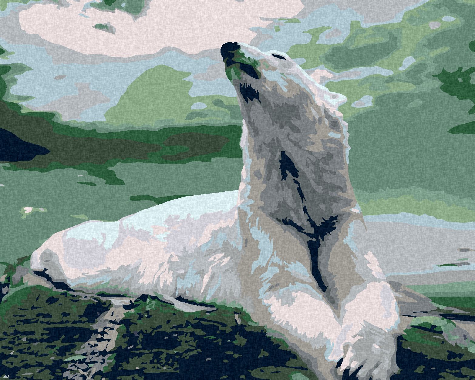 zuty Malování podle čísel - LEDNÍ MEDVĚD - Rozměr: 40x50 cm, Rámování: Varianta: vypnuté plátno na rám - obrázek 1
