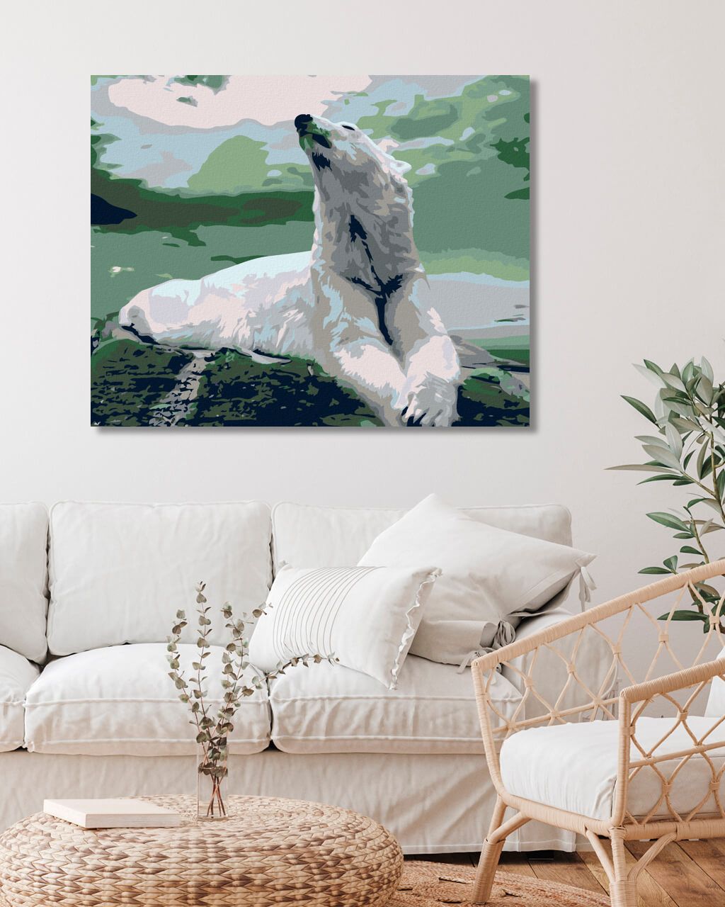 zuty Malování podle čísel - LEDNÍ MEDVĚD - Rozměr: 40x50 cm, Rámování: Varianta: vypnuté plátno na rám - obrázek 2