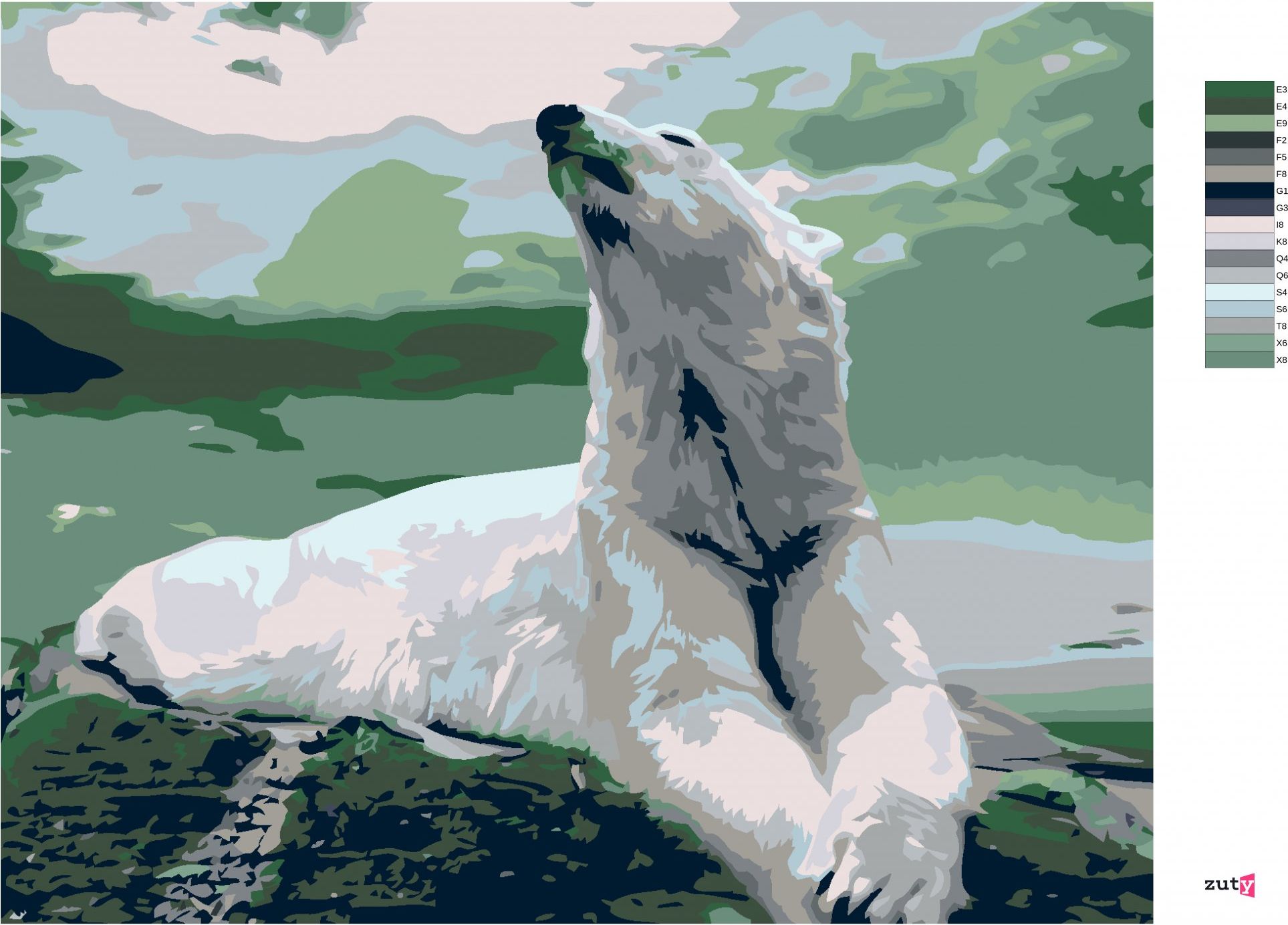 zuty Malování podle čísel - LEDNÍ MEDVĚD - Rozměr: 40x50 cm, Rámování: Varianta: vypnuté plátno na rám - obrázek 6