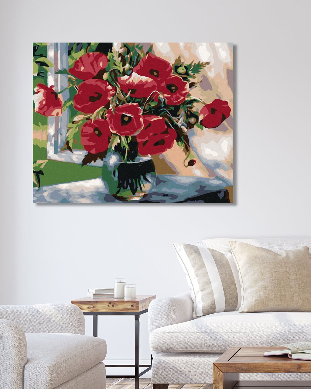 zuty Malování podle čísel - VLČÍ MÁKY VE SKLENĚNÉ VÁZE - Rozměr: 40x50 cm, Rámování: Varianta: bez rámu a bez vypnutí plátna - obrázek 8